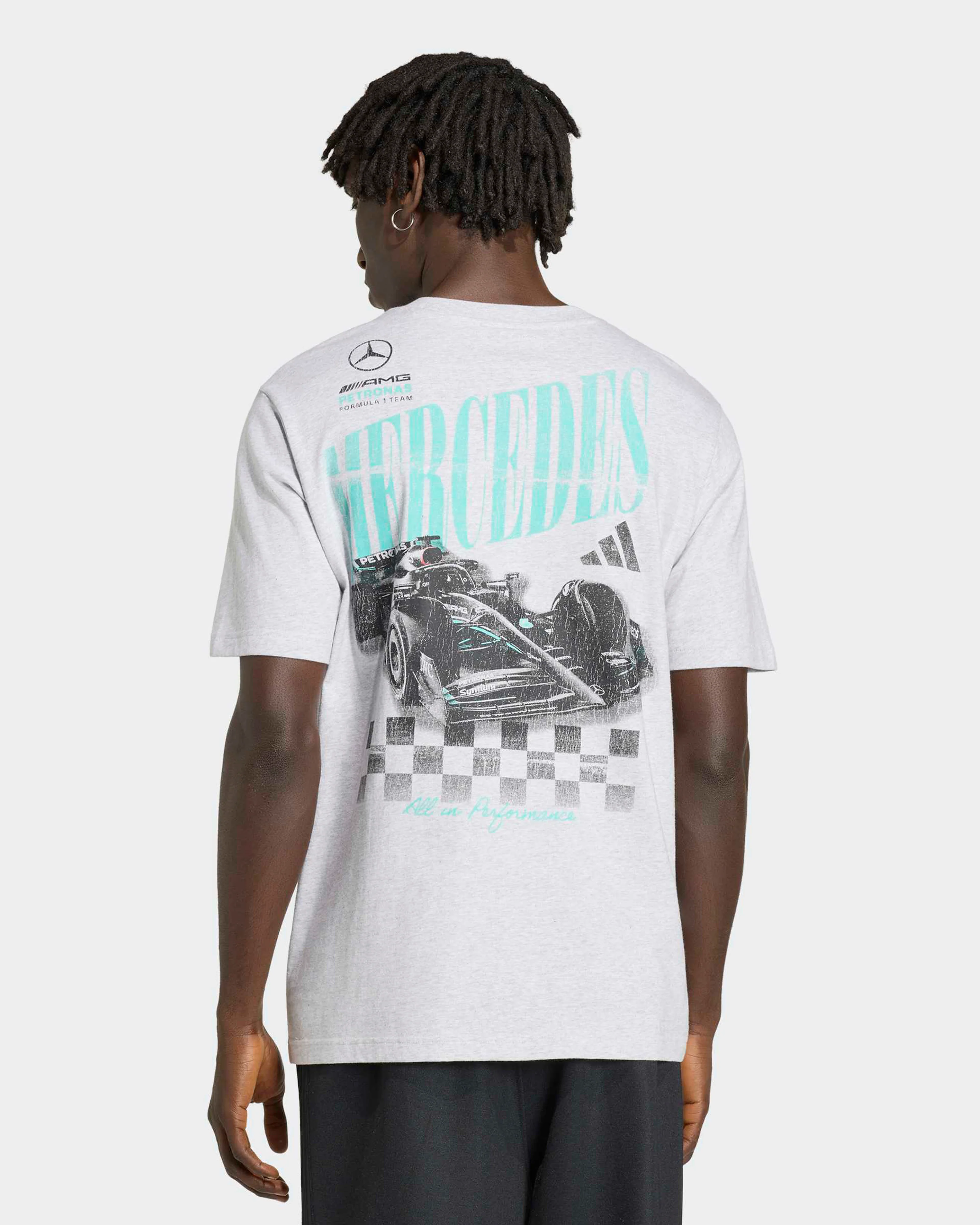 Mens Graphic Overtake T-shirt Grey - Image 2
