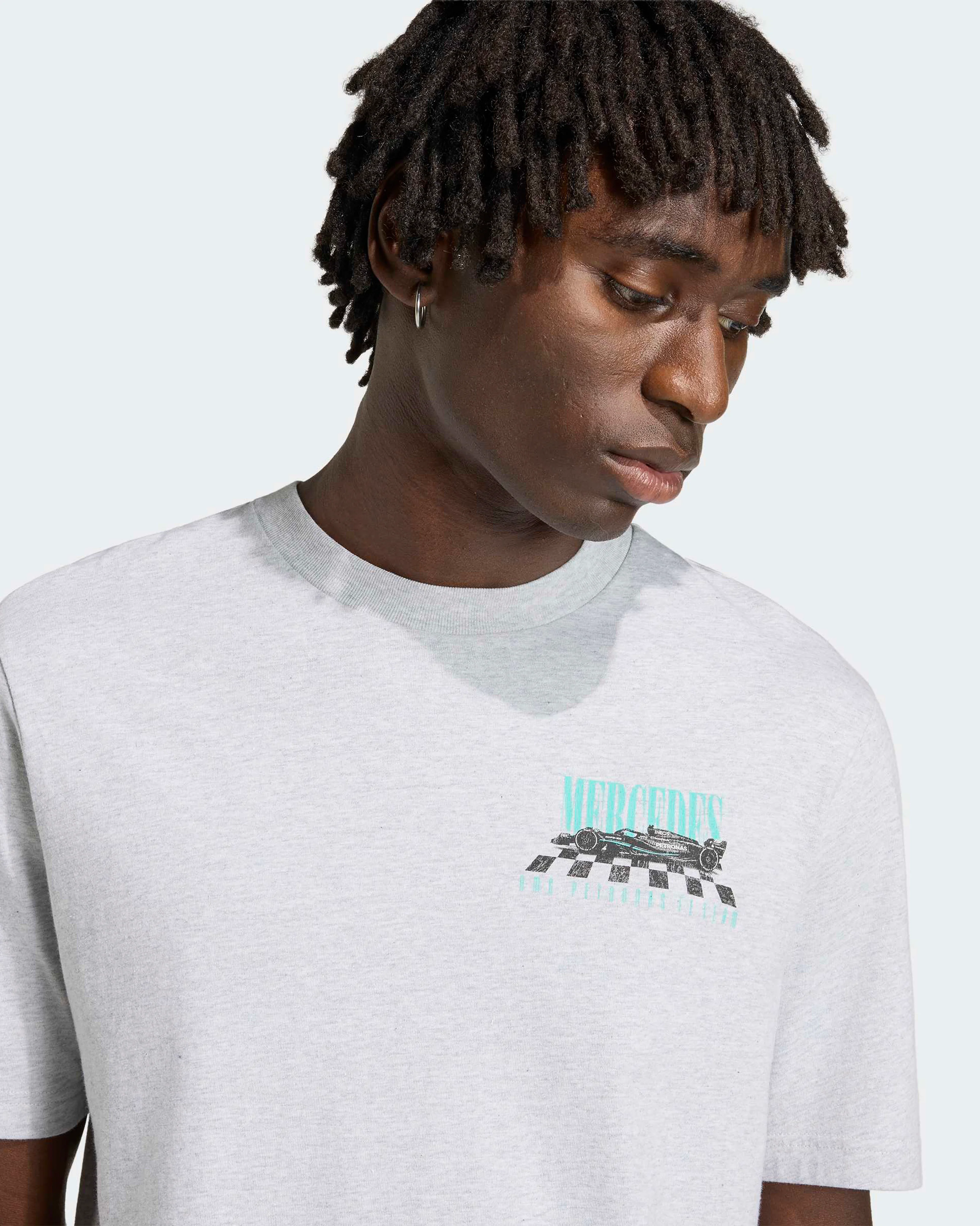 Mens Graphic Overtake T-shirt Grey - Image 3