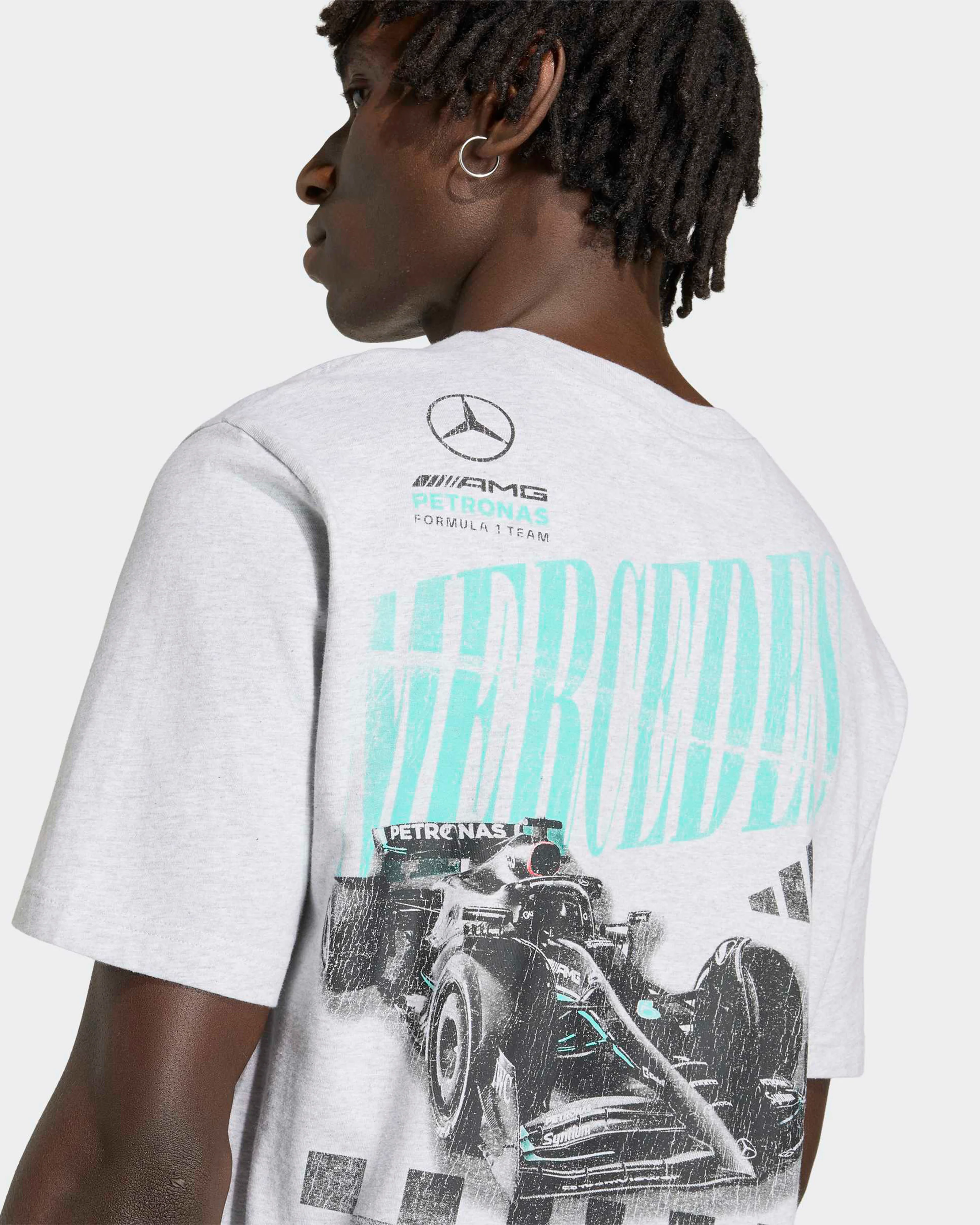 Mens Graphic Overtake T-shirt Grey - Image 4