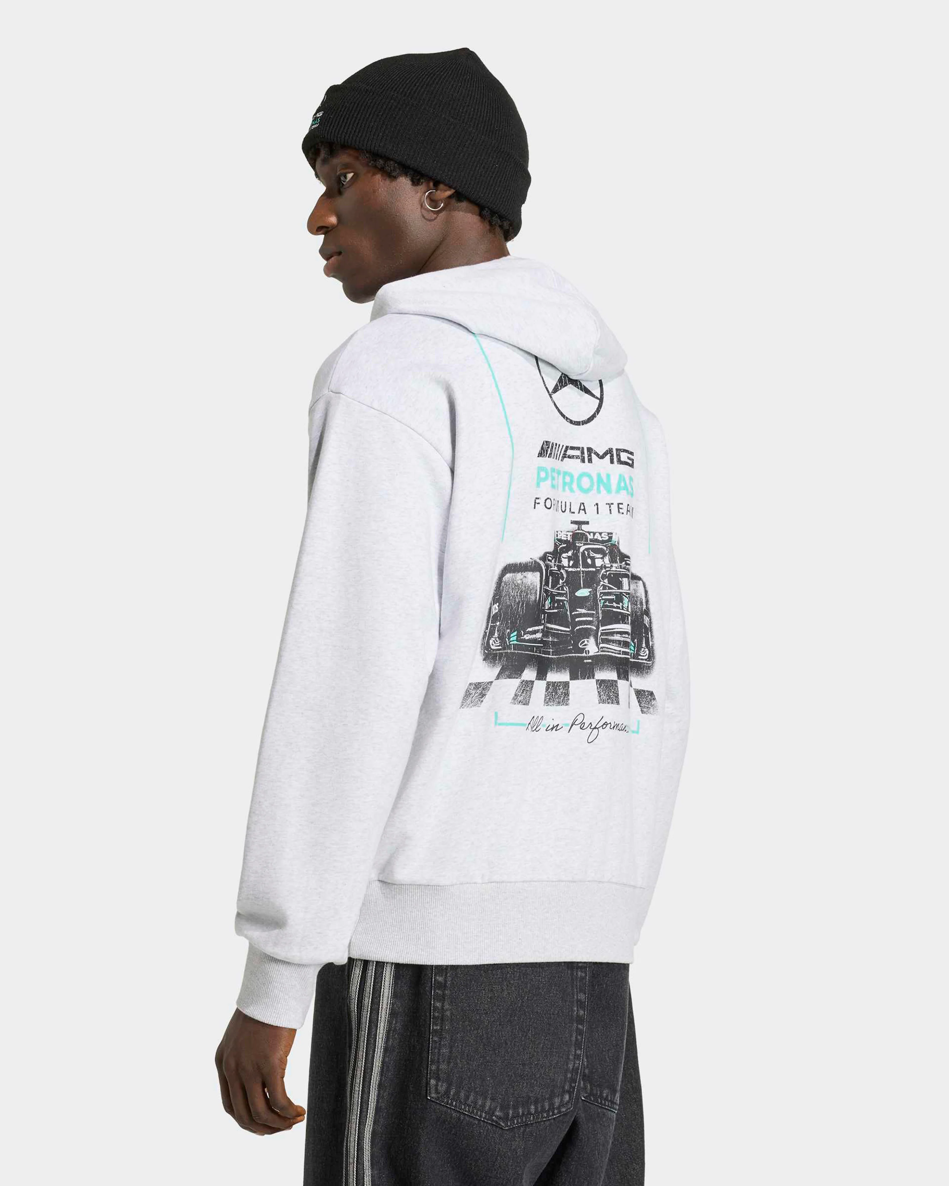 Mens Graphic Race Hoody Grey - Image 2