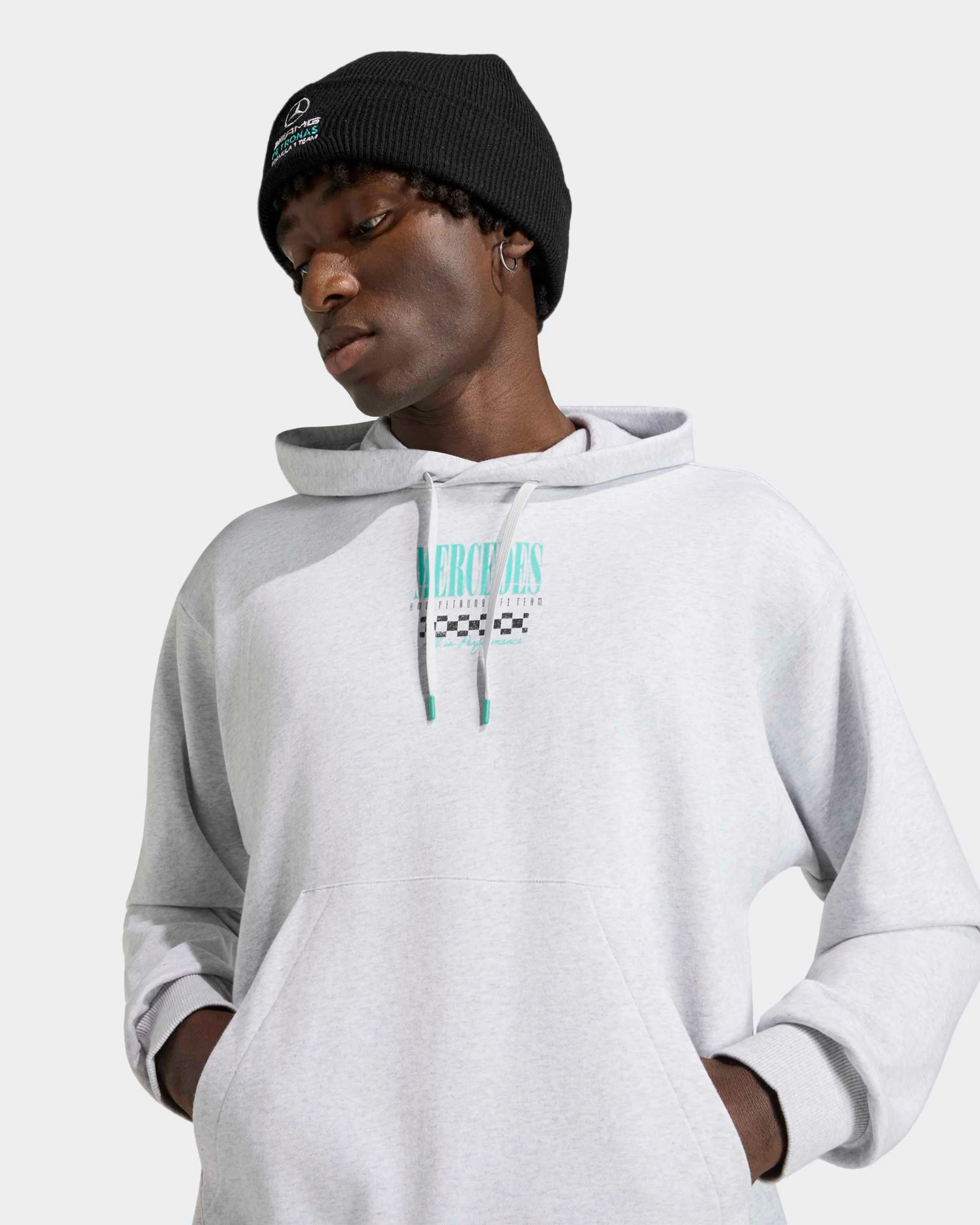Mens Graphic Race Hoody Grey - Image 4