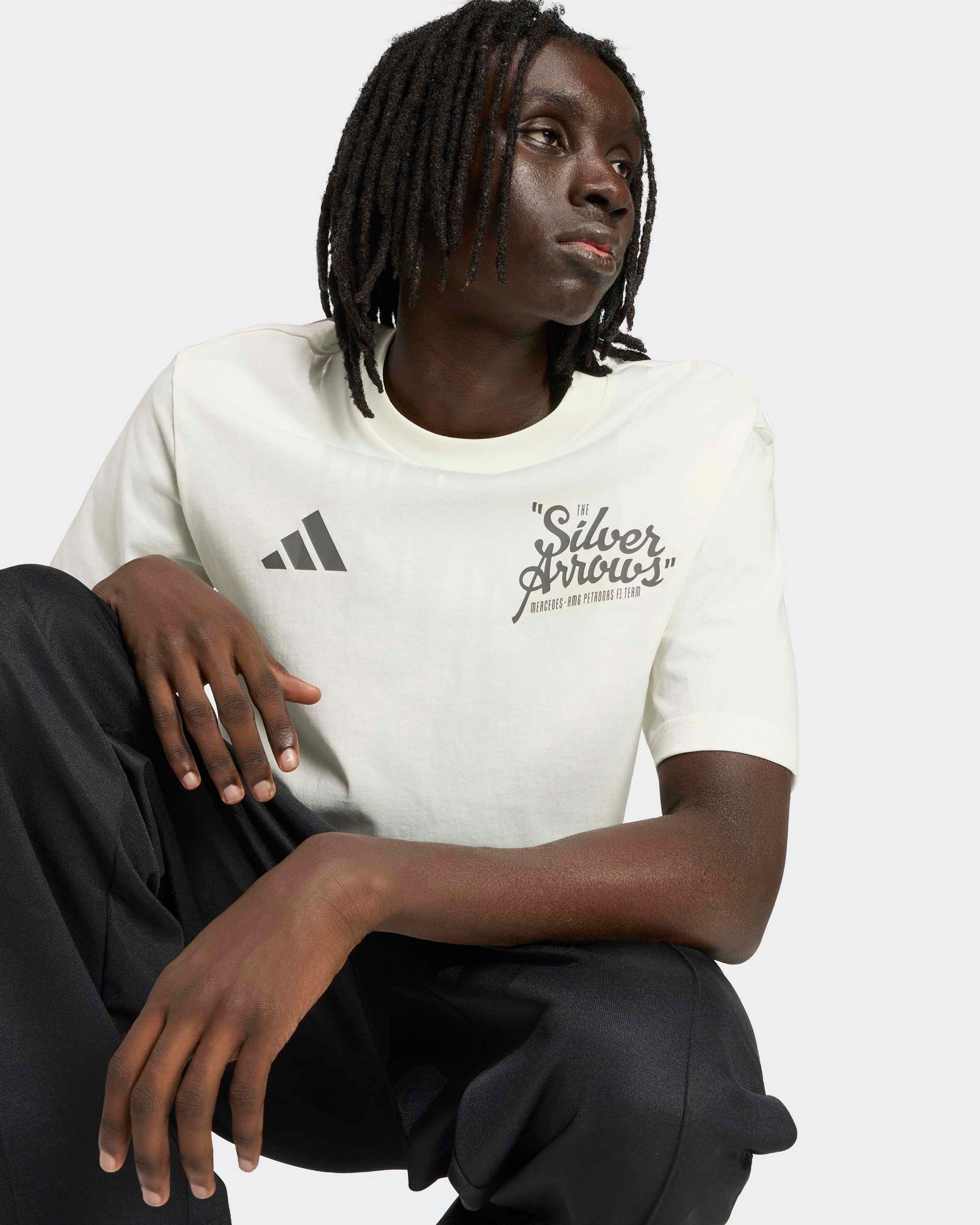 Mens Silver Arrows Heritage Slogan T-shirt Off White - Image 4