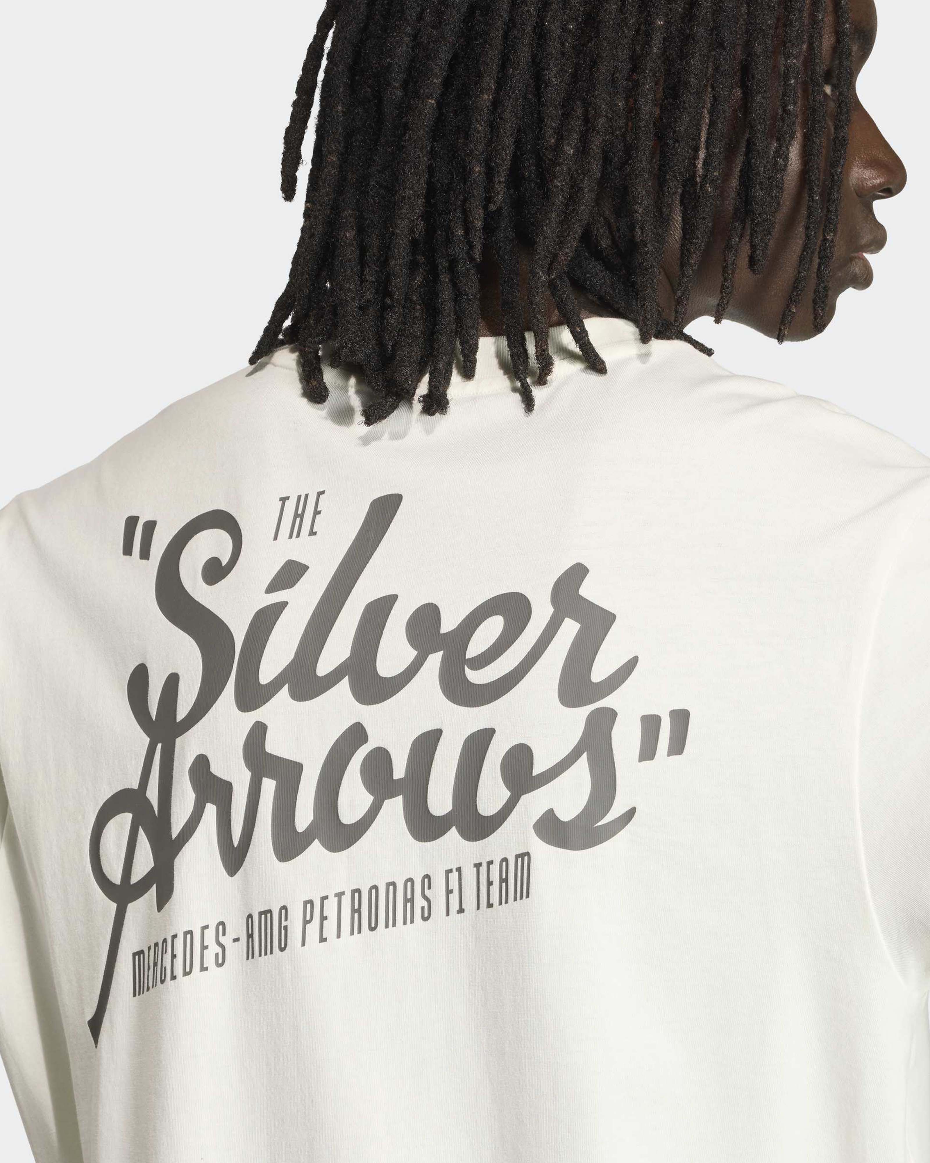 Mens Silver Arrows Heritage Slogan T-shirt Off White - Image 5