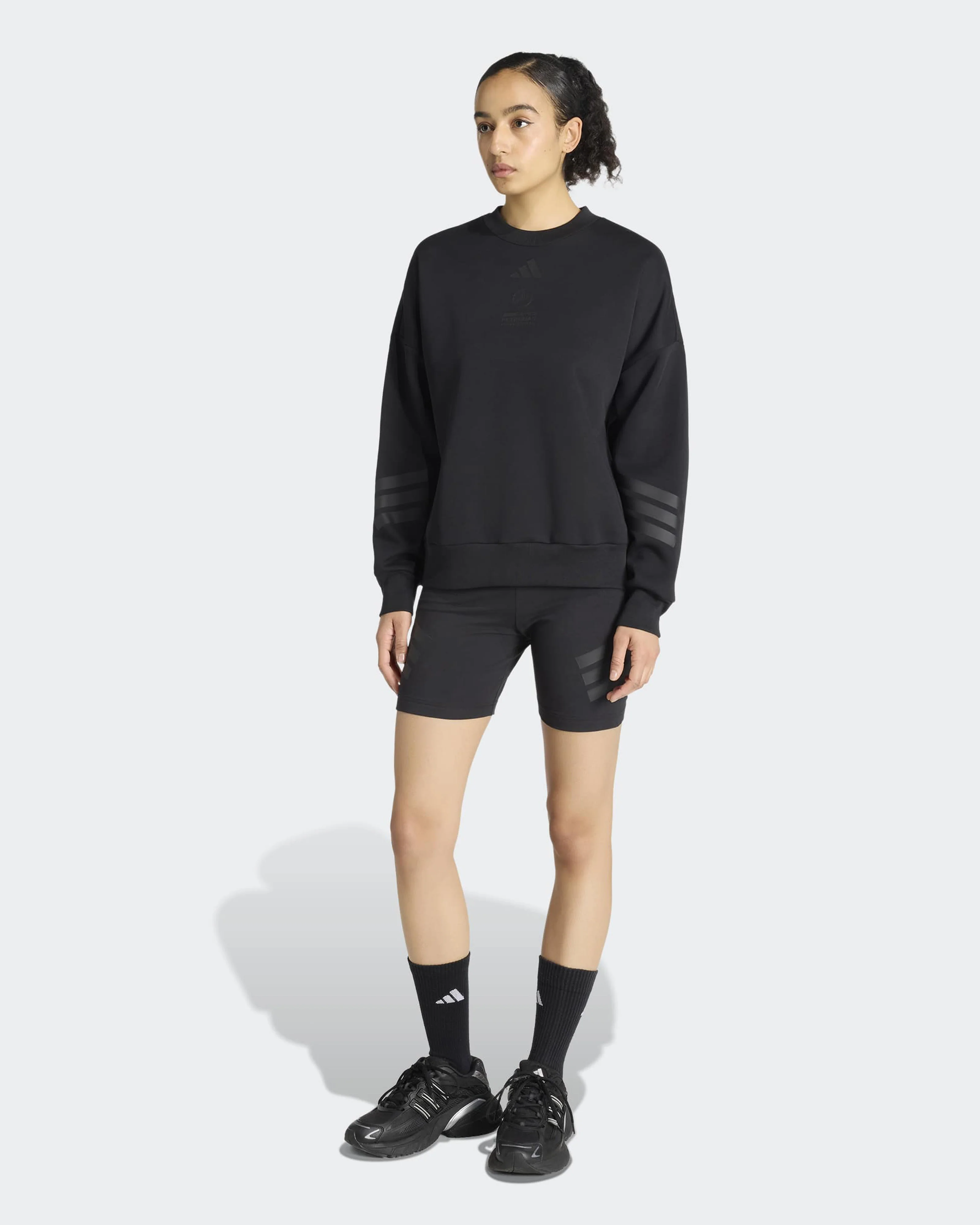 Womens Lights Out Sweat Top Black - Image 3