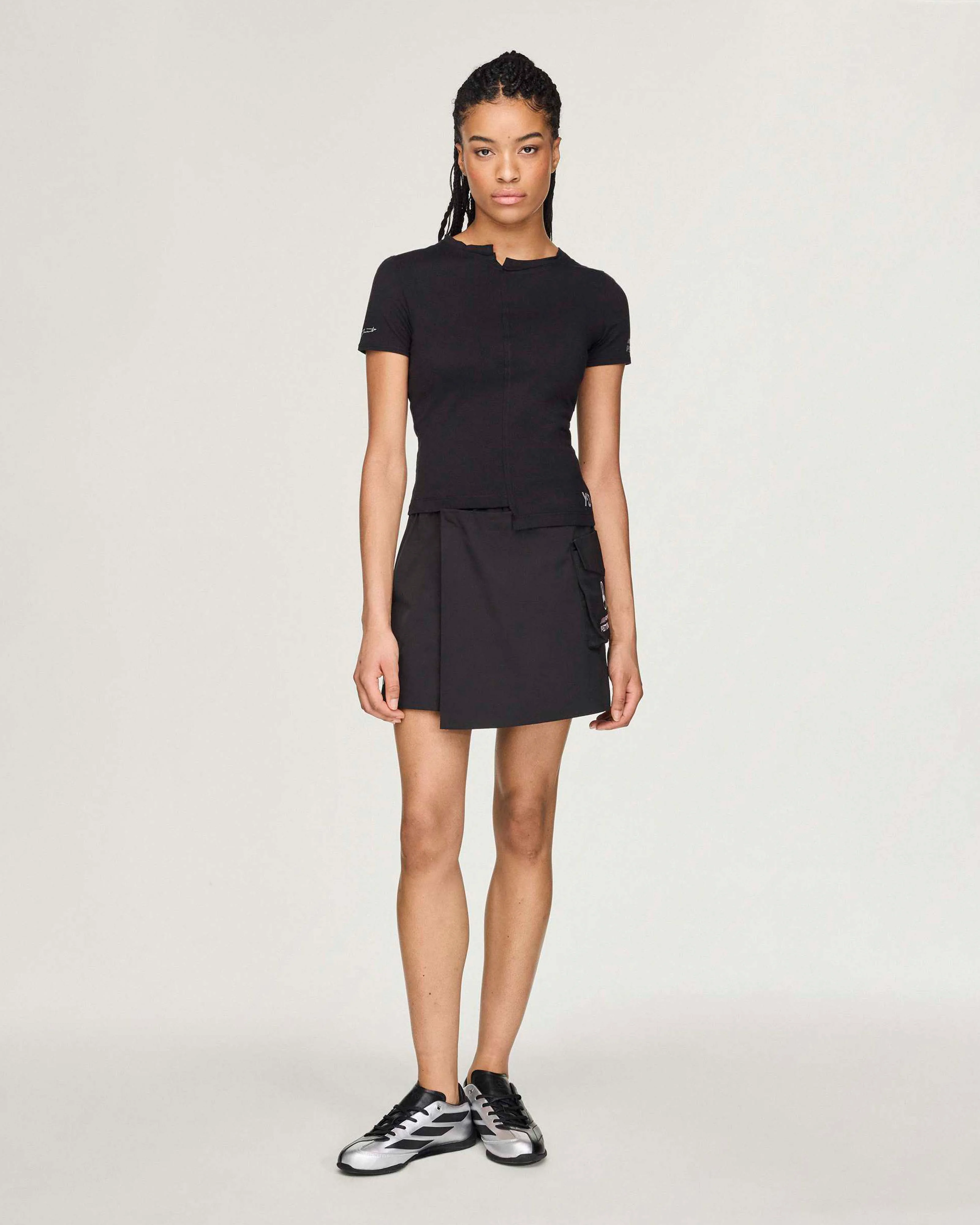Womens Y-3 Fitted T-shirt Black - Image 4