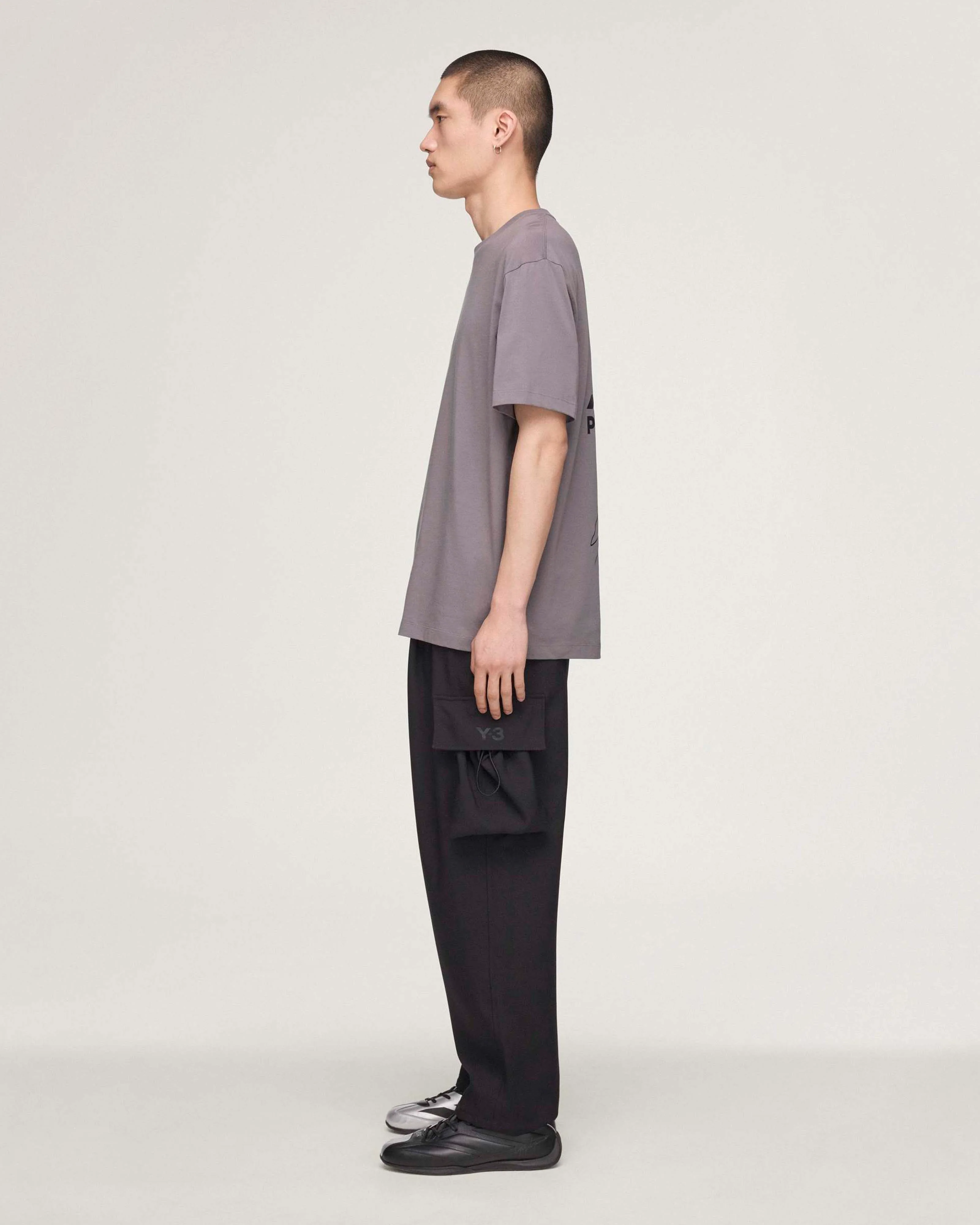 Y-3 Logo Short-Sleeve T-shirt Grey - Image 3