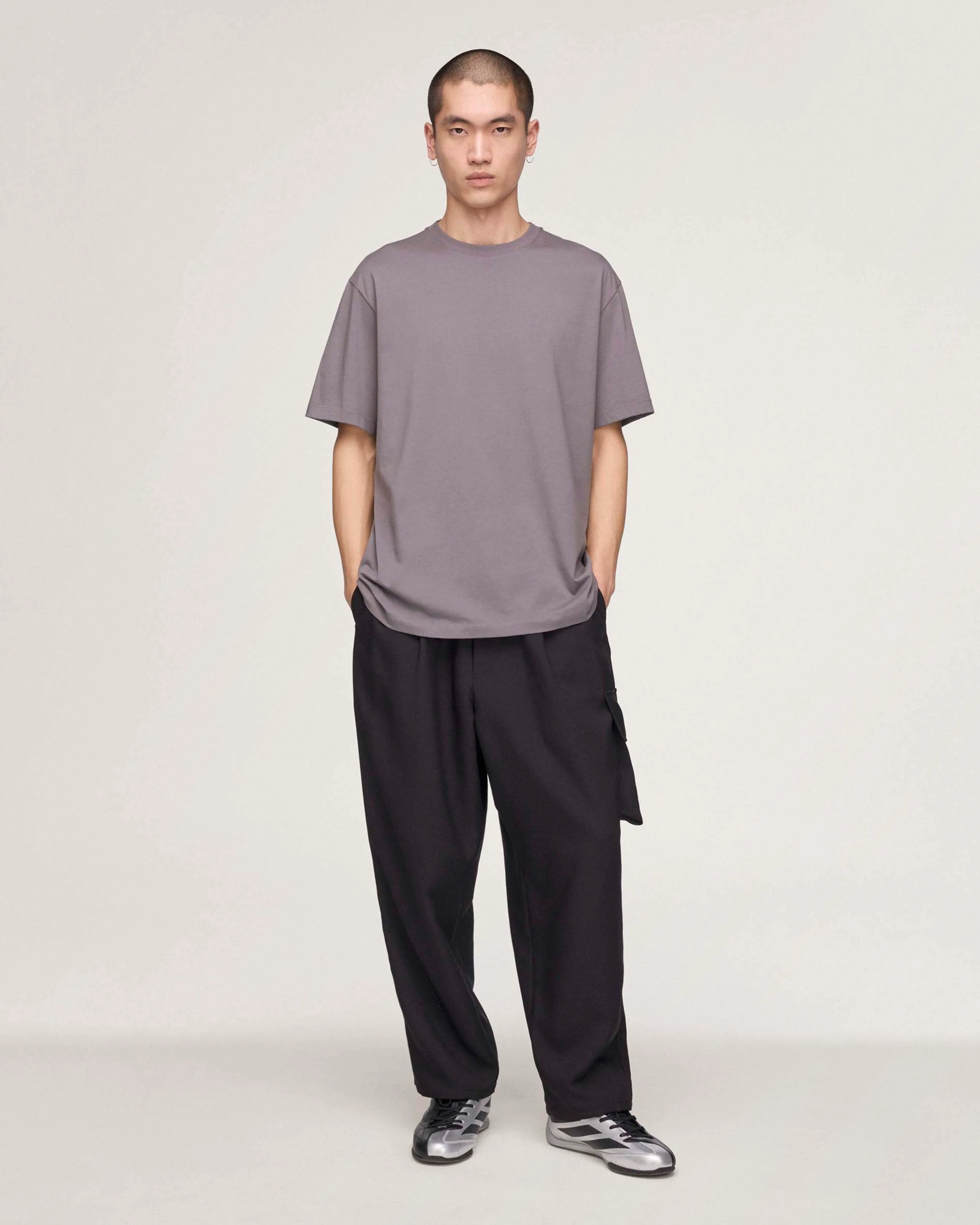 Y-3 Logo Short-Sleeve T-shirt Grey - Image 4