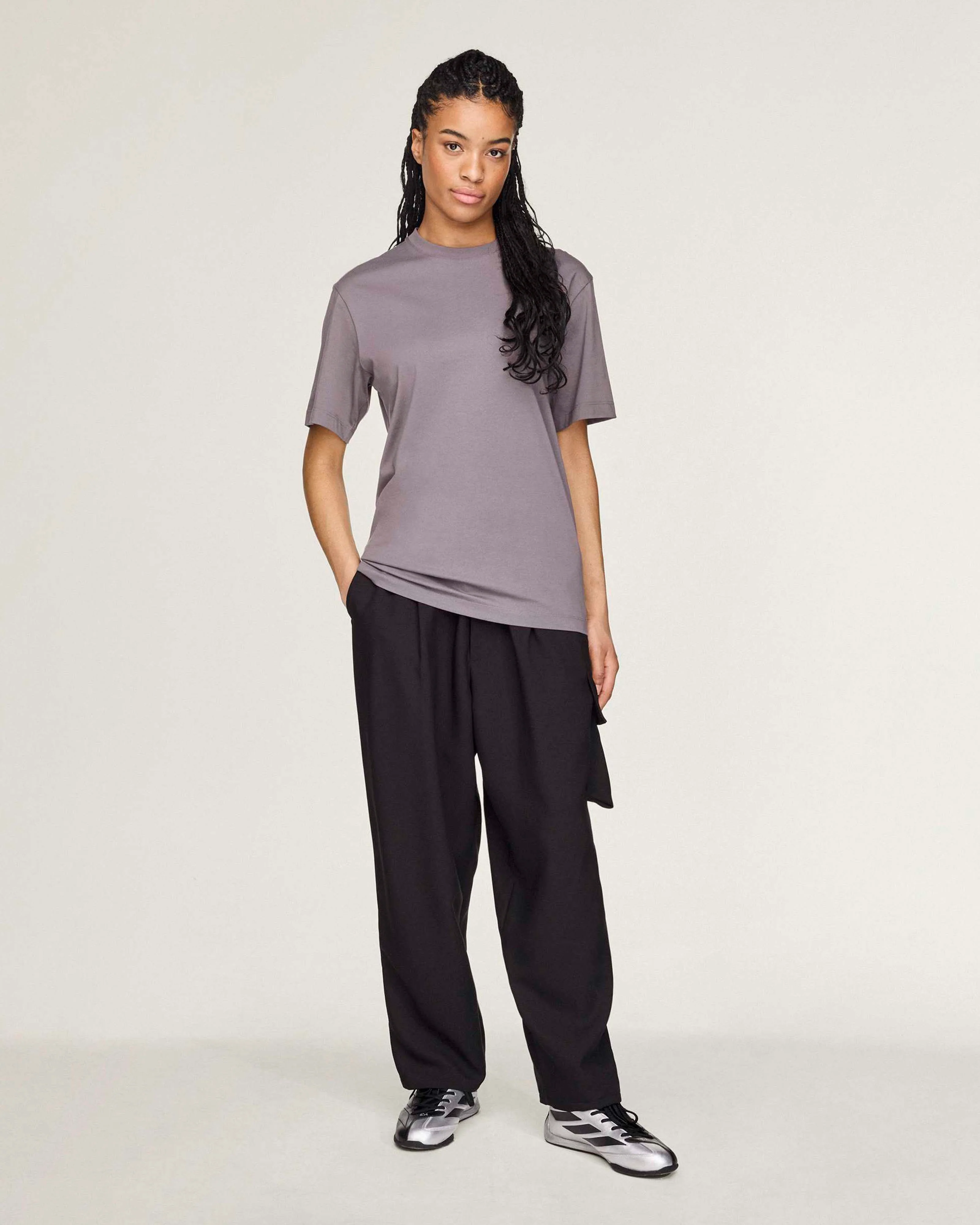 Y-3 Logo Short-Sleeve T-shirt Grey - Image 5