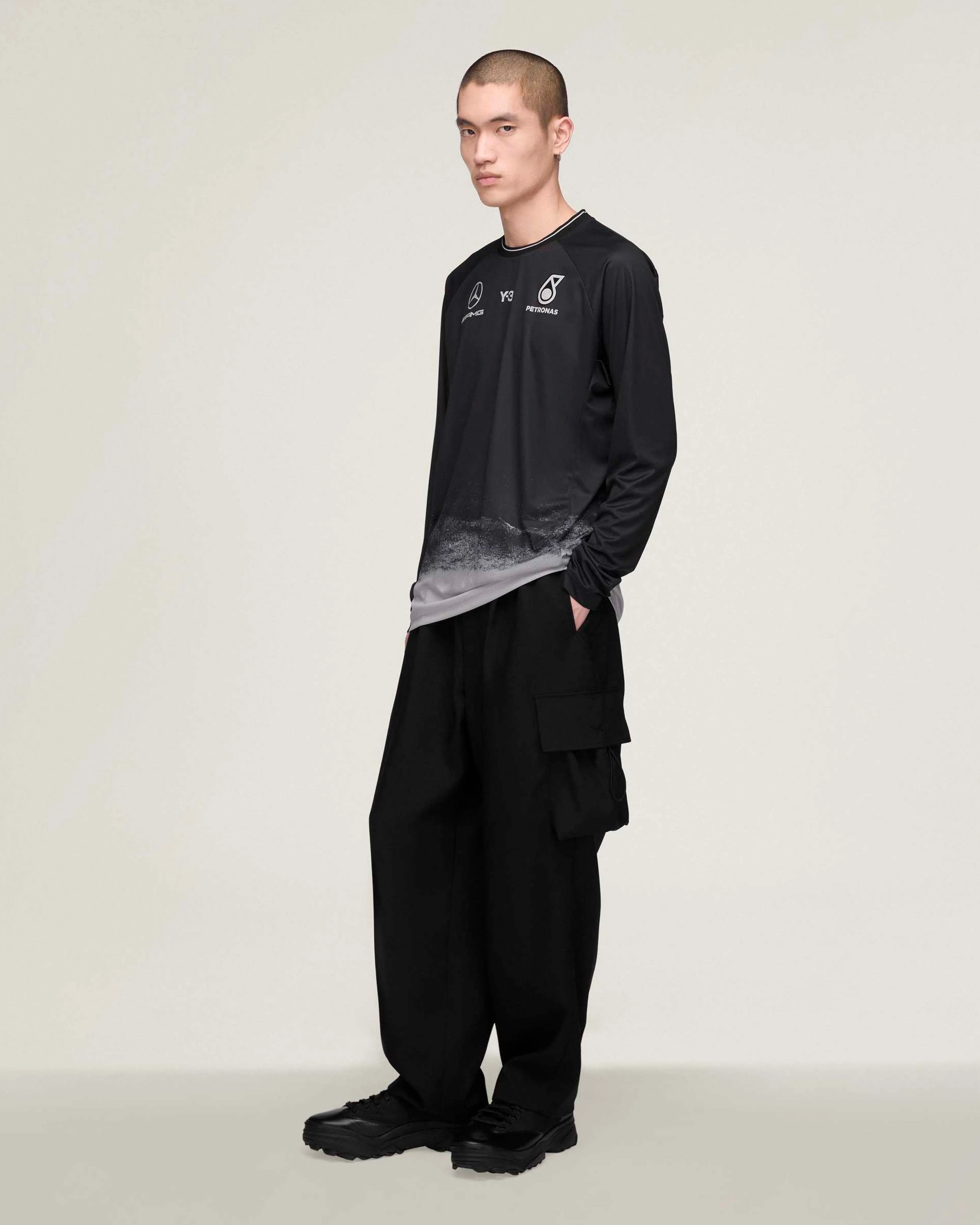 Y-3 Long-Sleeve Mechanics Tee Black - Image 4