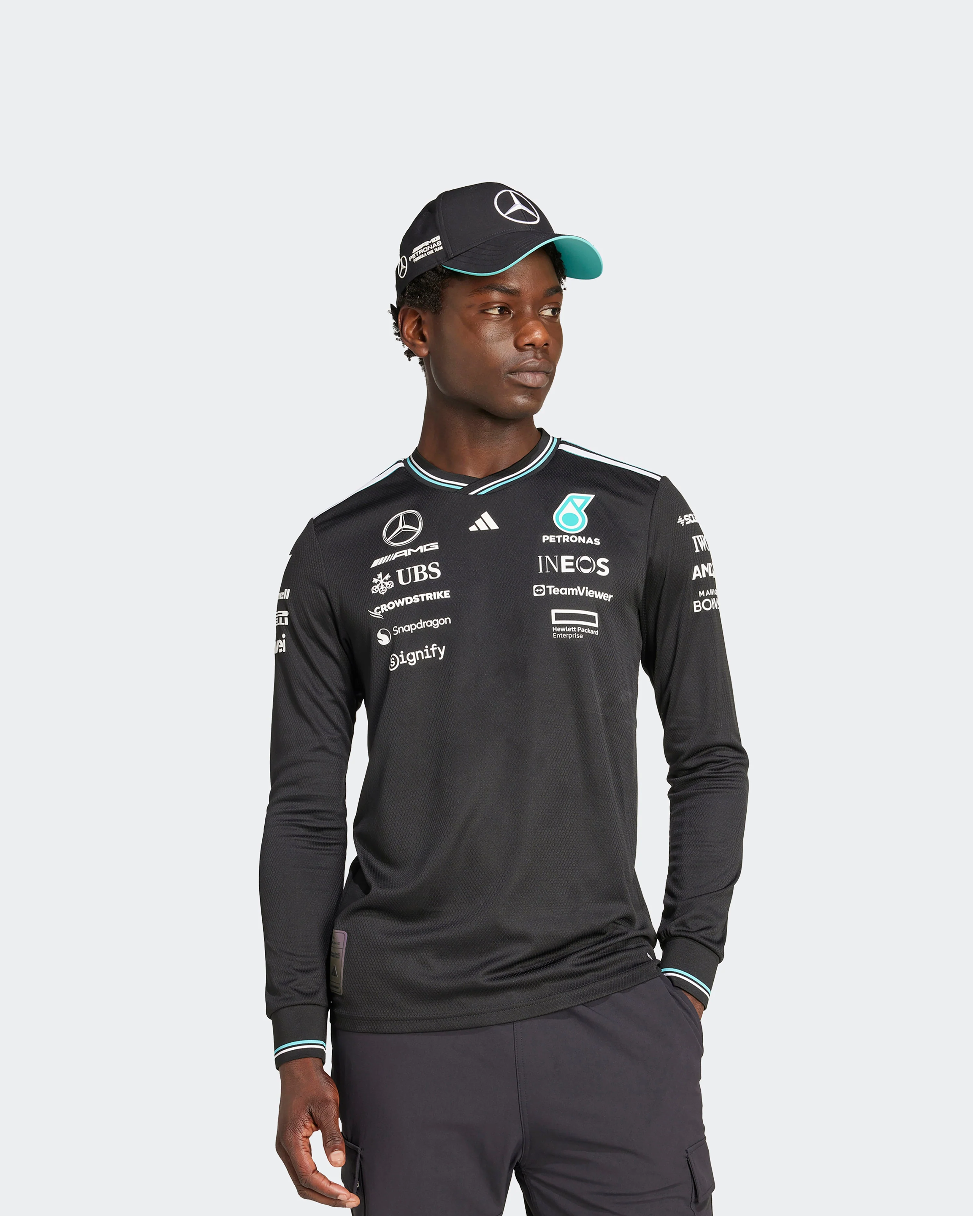 Mens 2025 Authentic Long Sleeve Driver Tee Black - Image 5