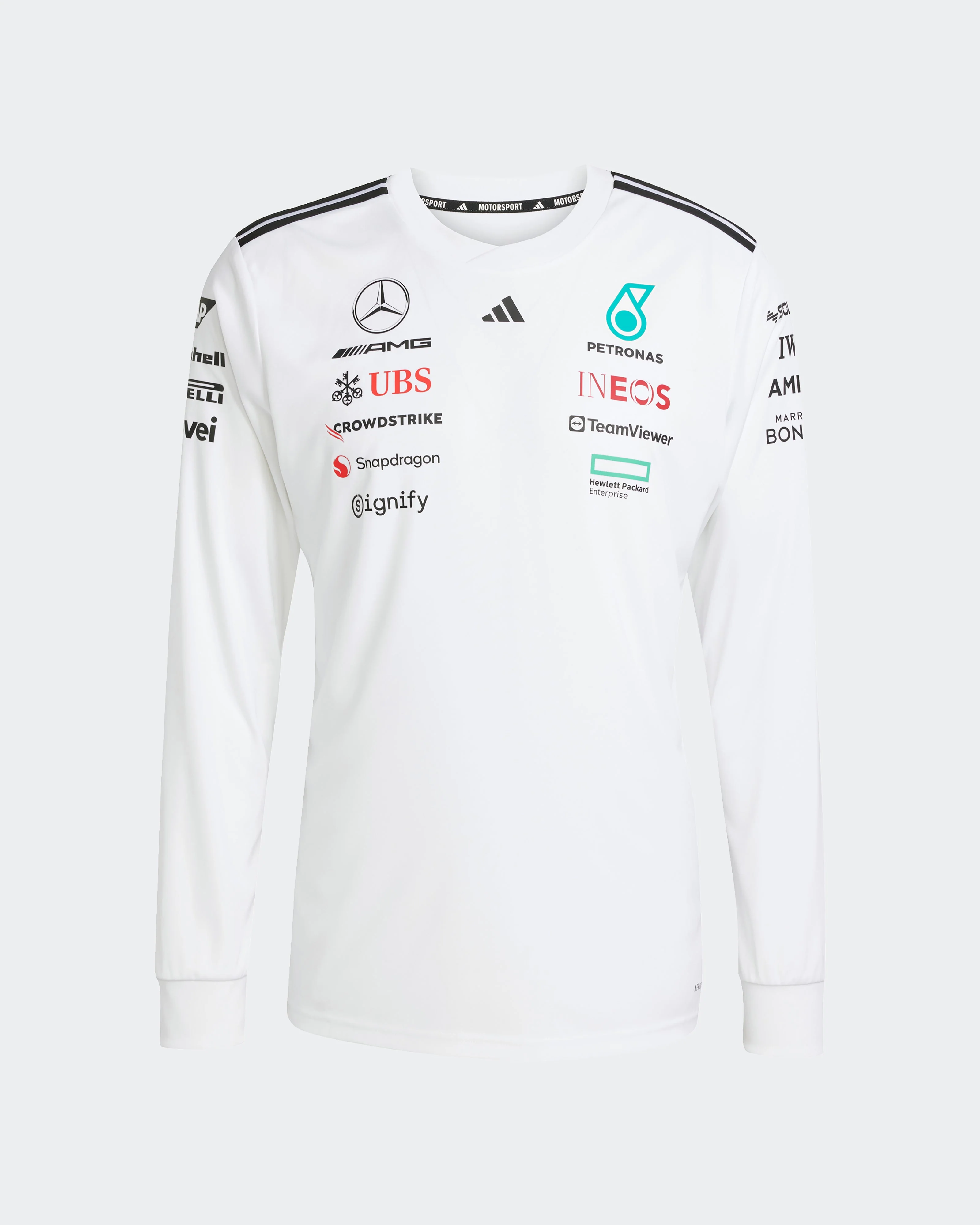 Mens 2025 Team Long Sleeve Driver Tee White - Image 5