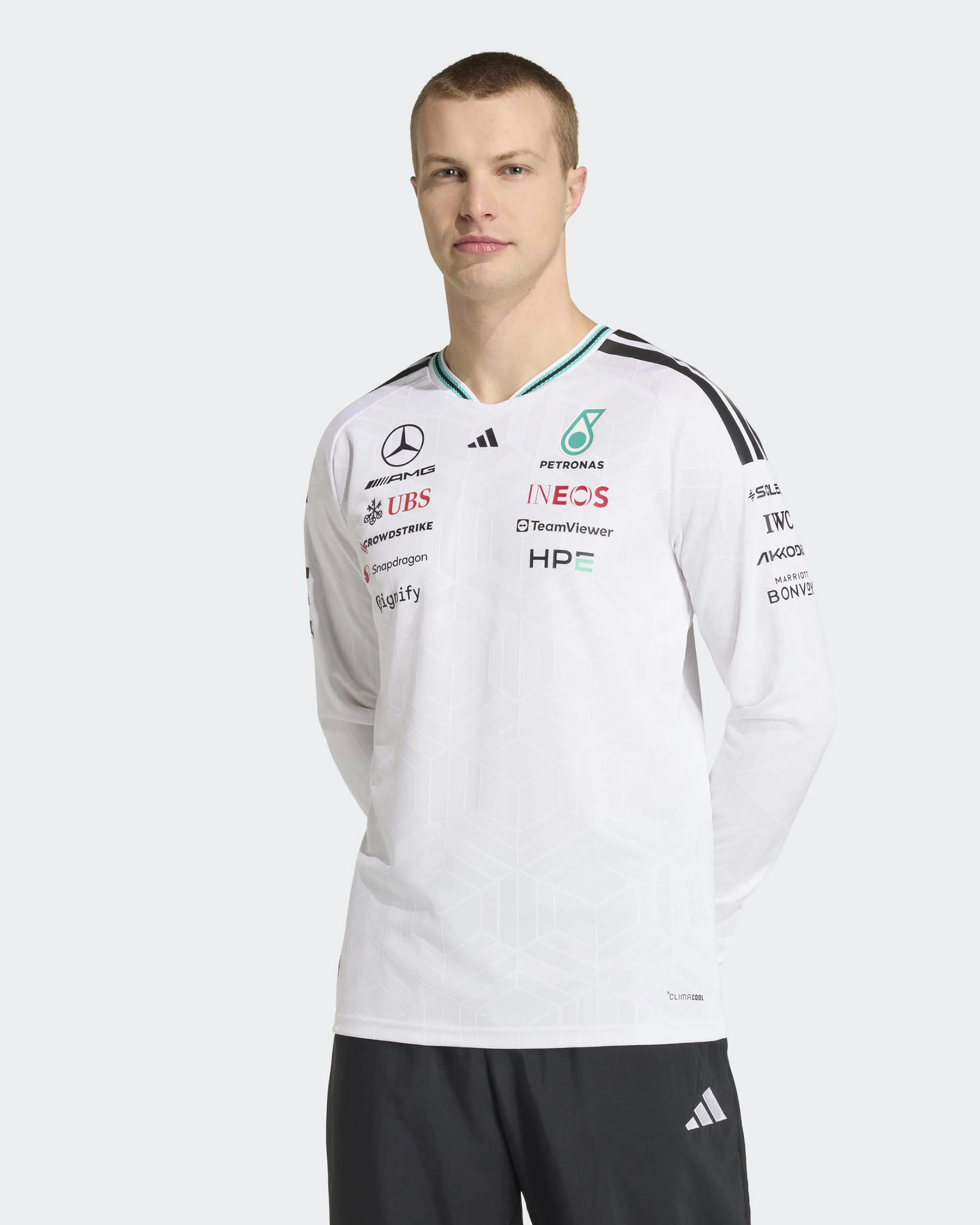 Mens 2026 Authentic Long-Sleeve Driver Tee White - Image 3