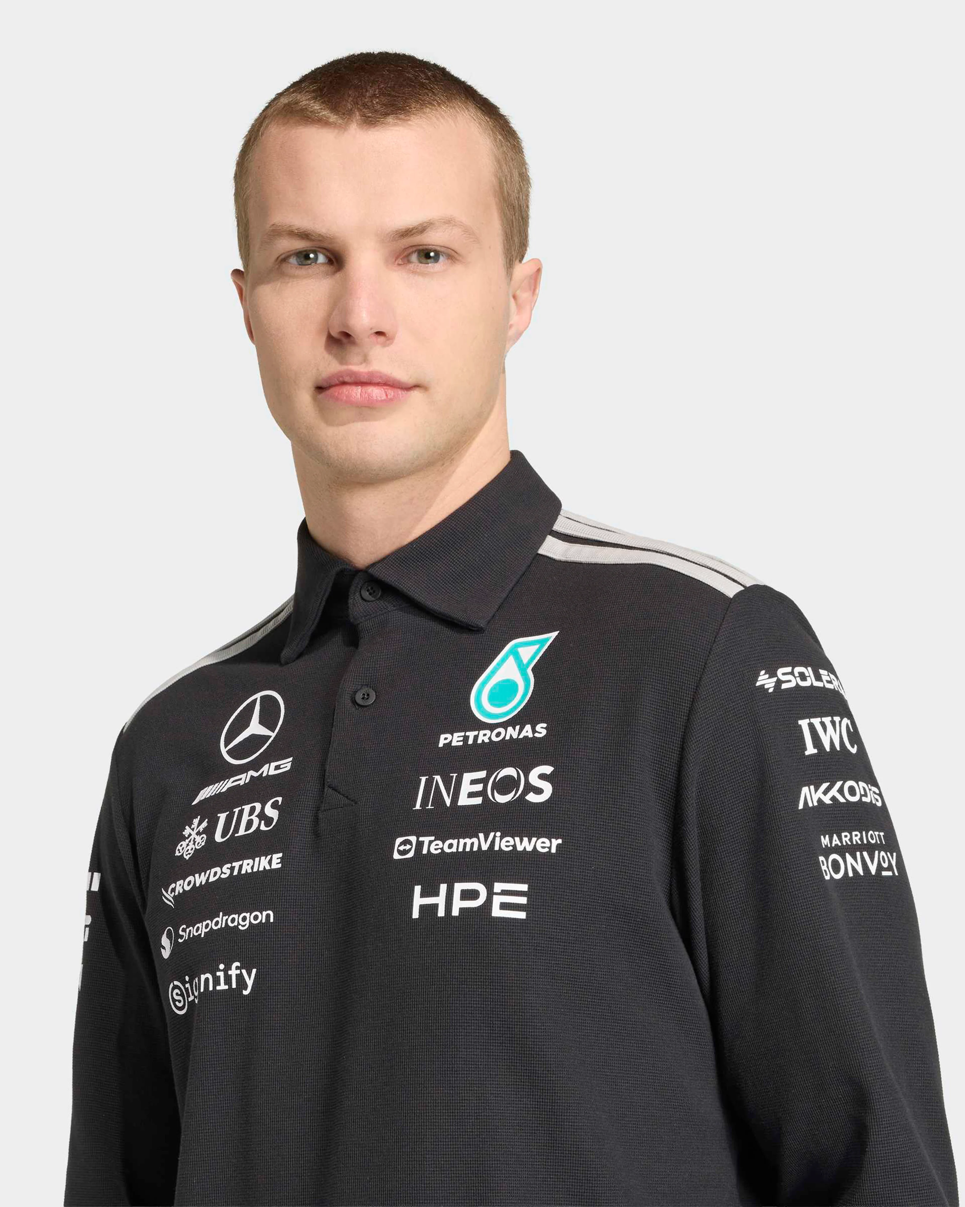 Mens 2026 Team Long-Sleeve Polo Black - Image 4
