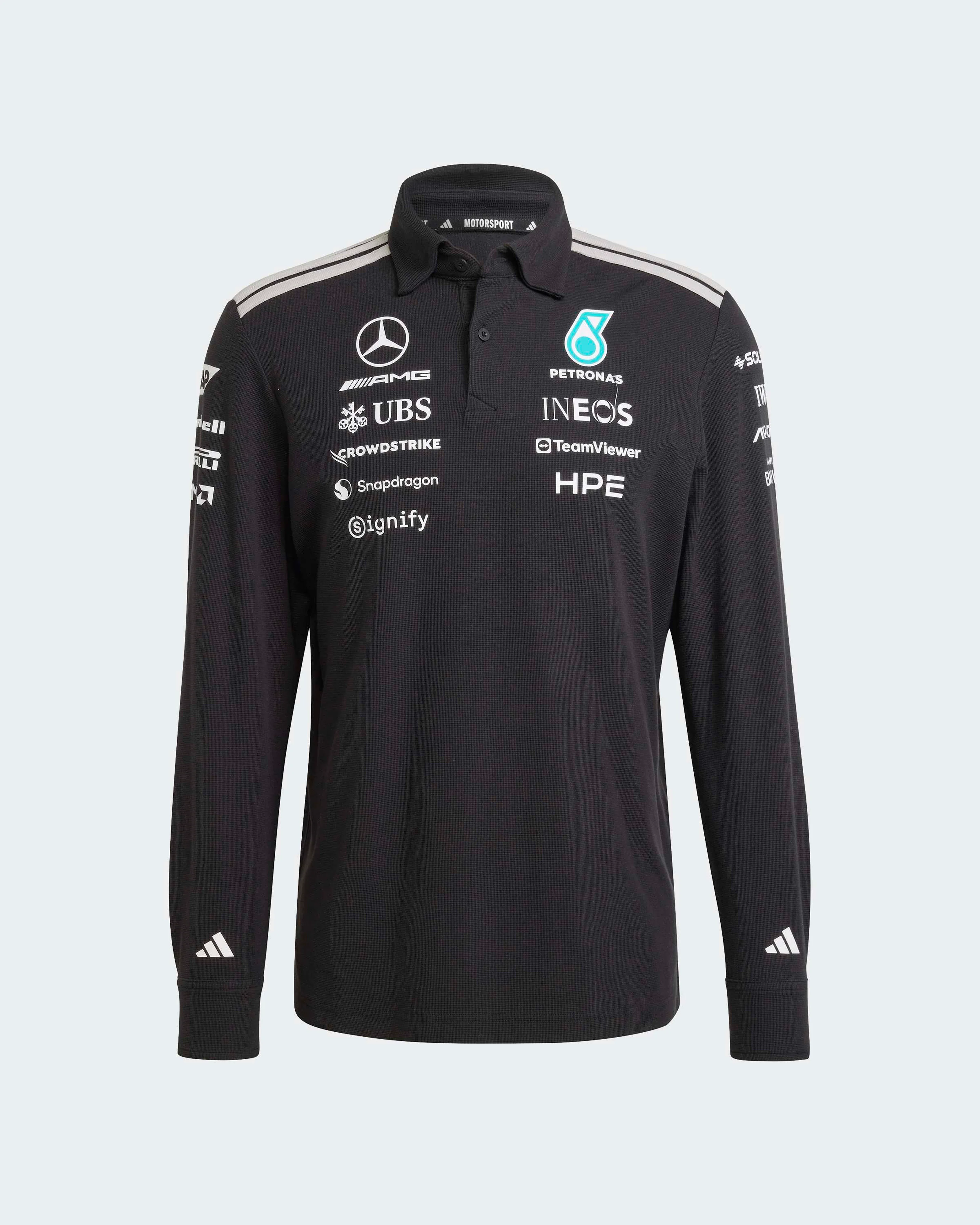 Mens 2026 Team Long-Sleeve Polo Black - Image 6