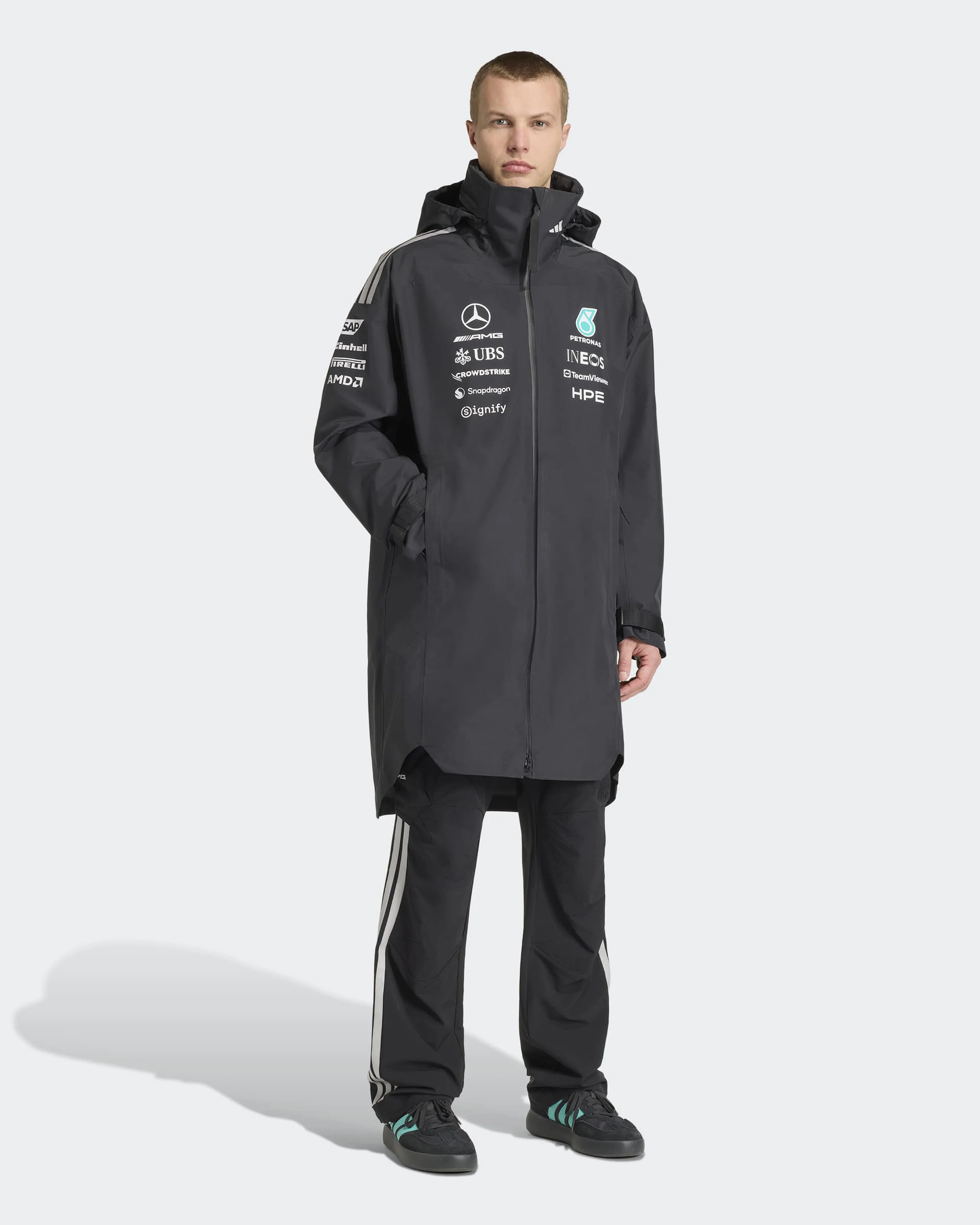 Mens 2026 Team Rain Parka Black - Image 3