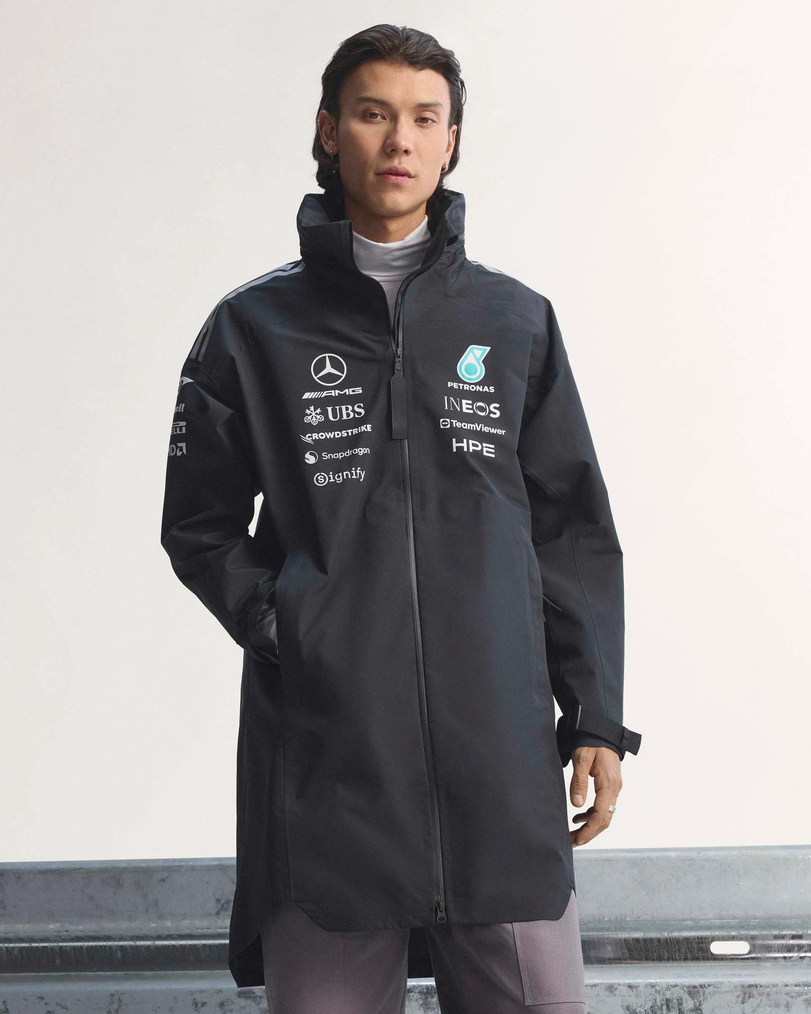 Mens 2026 Team Rain Parka Black - Image 6