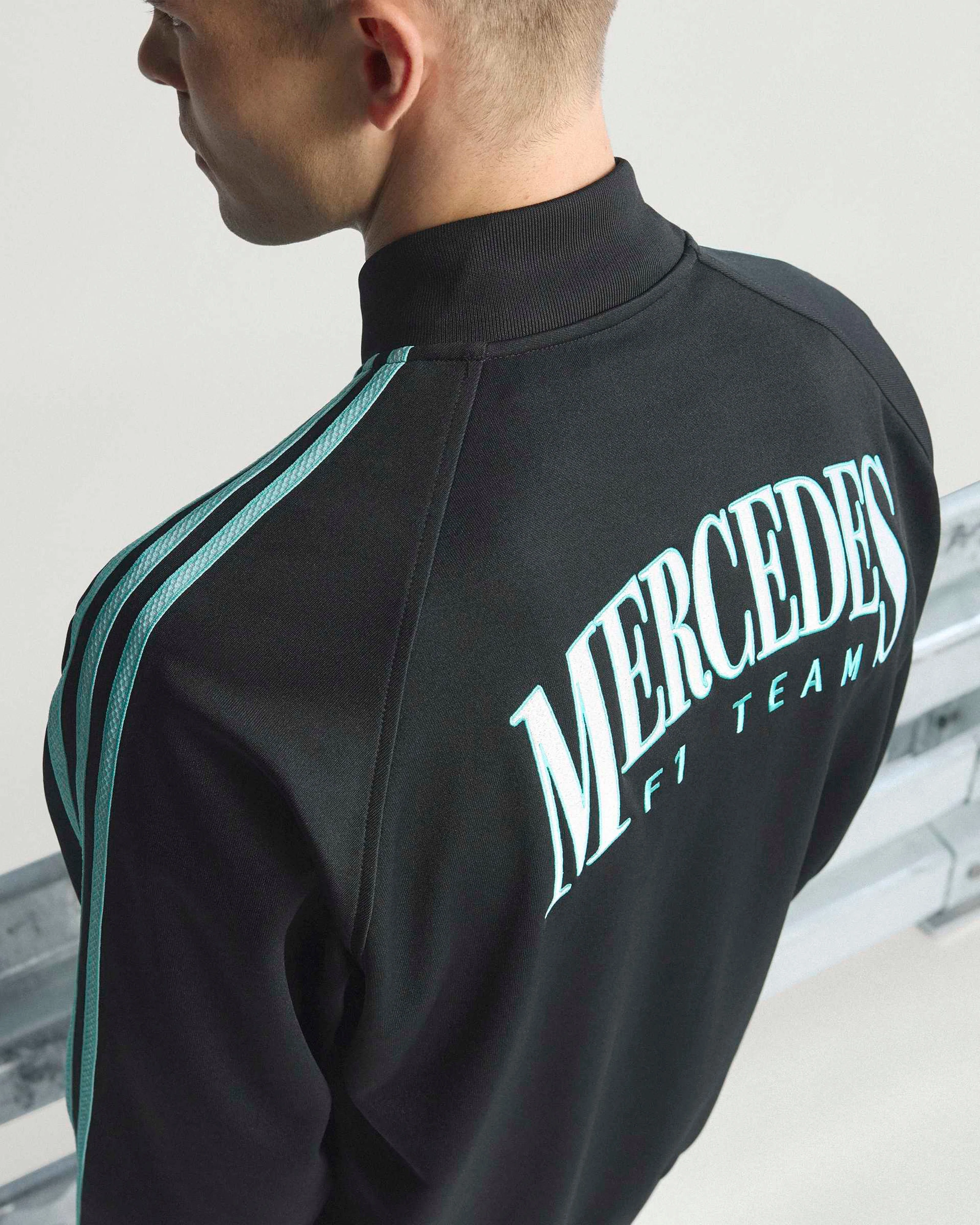 Mens Las Vegas Track Top Black/Teal - Image 3
