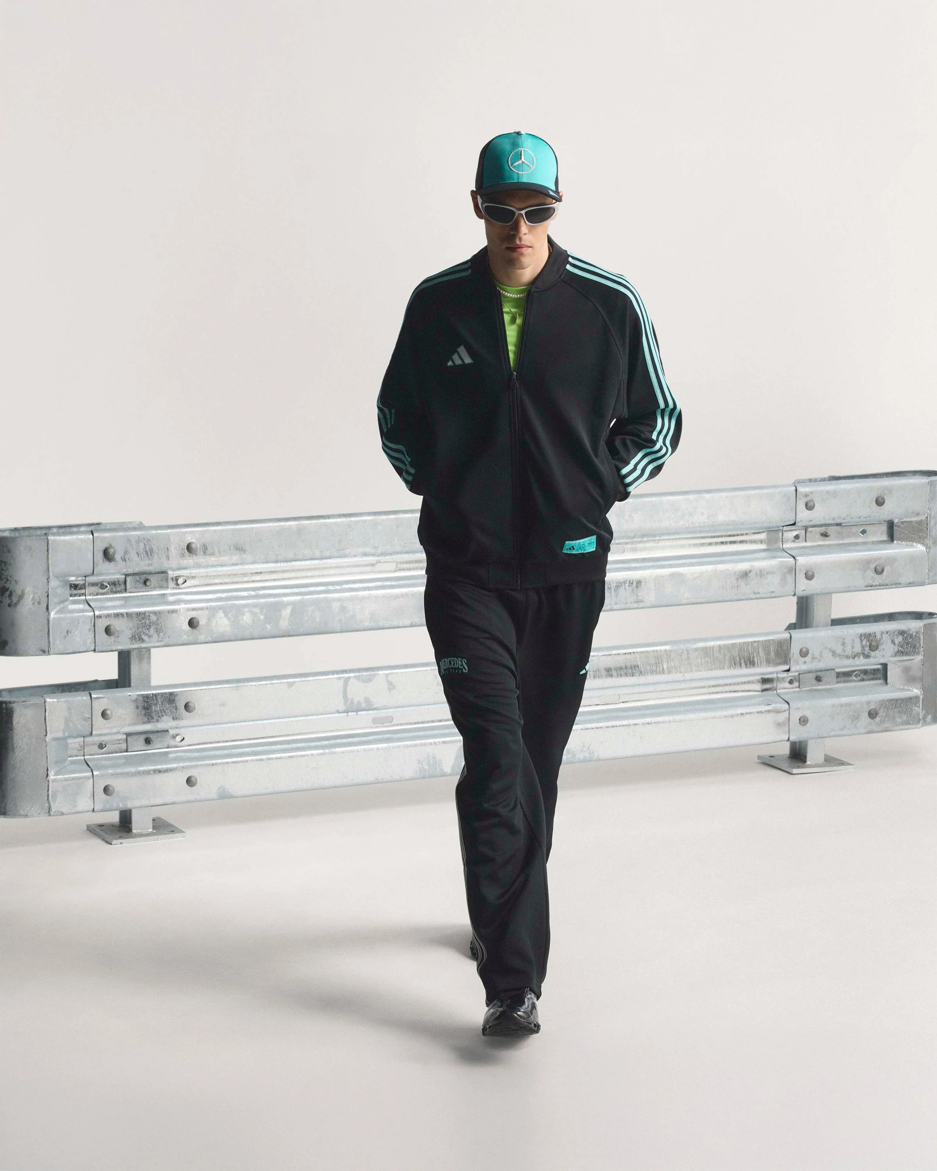 Mens Las Vegas Track Top Black/Teal - Image 5