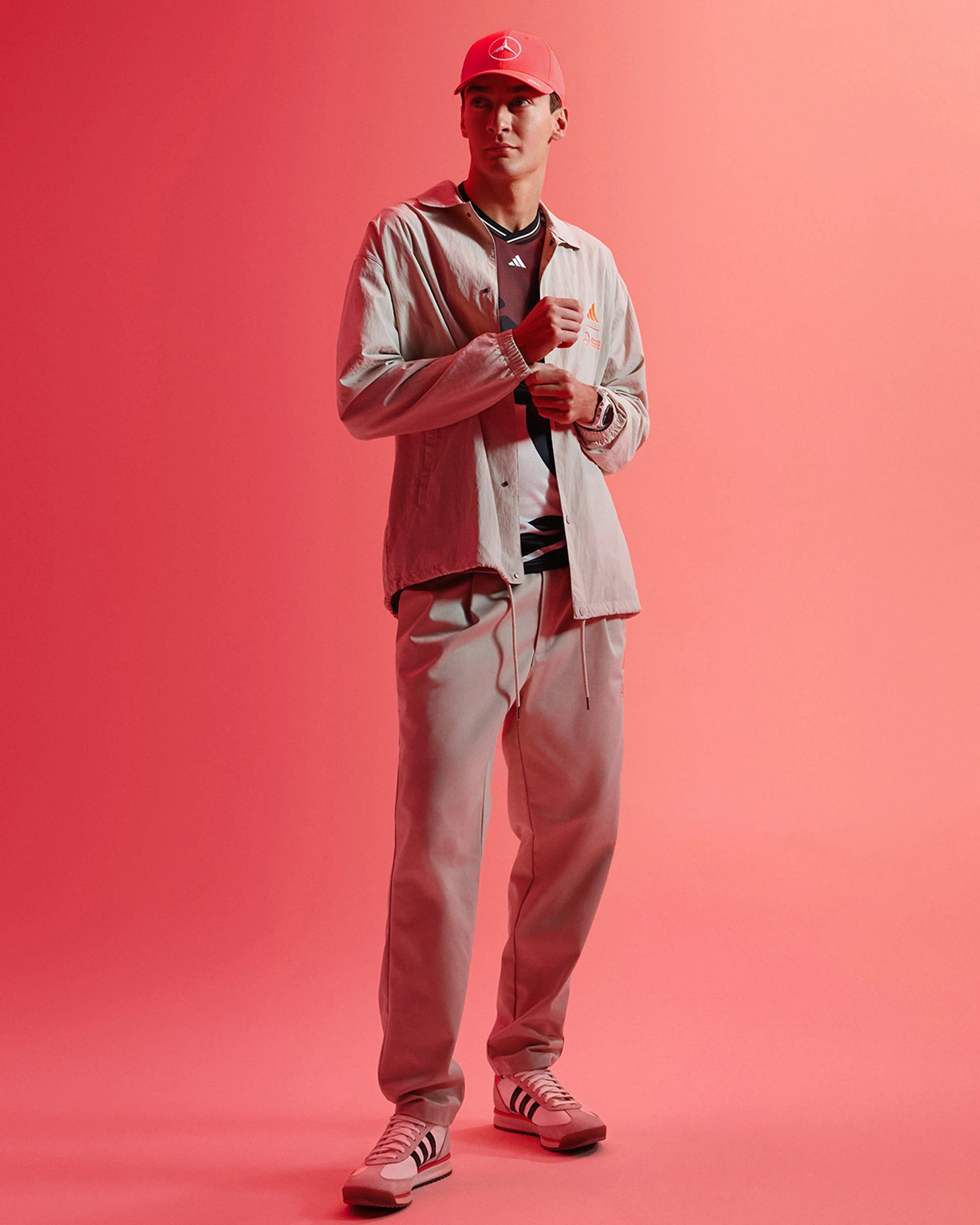 Mens Miami Coach Jacket Beige - Image 3