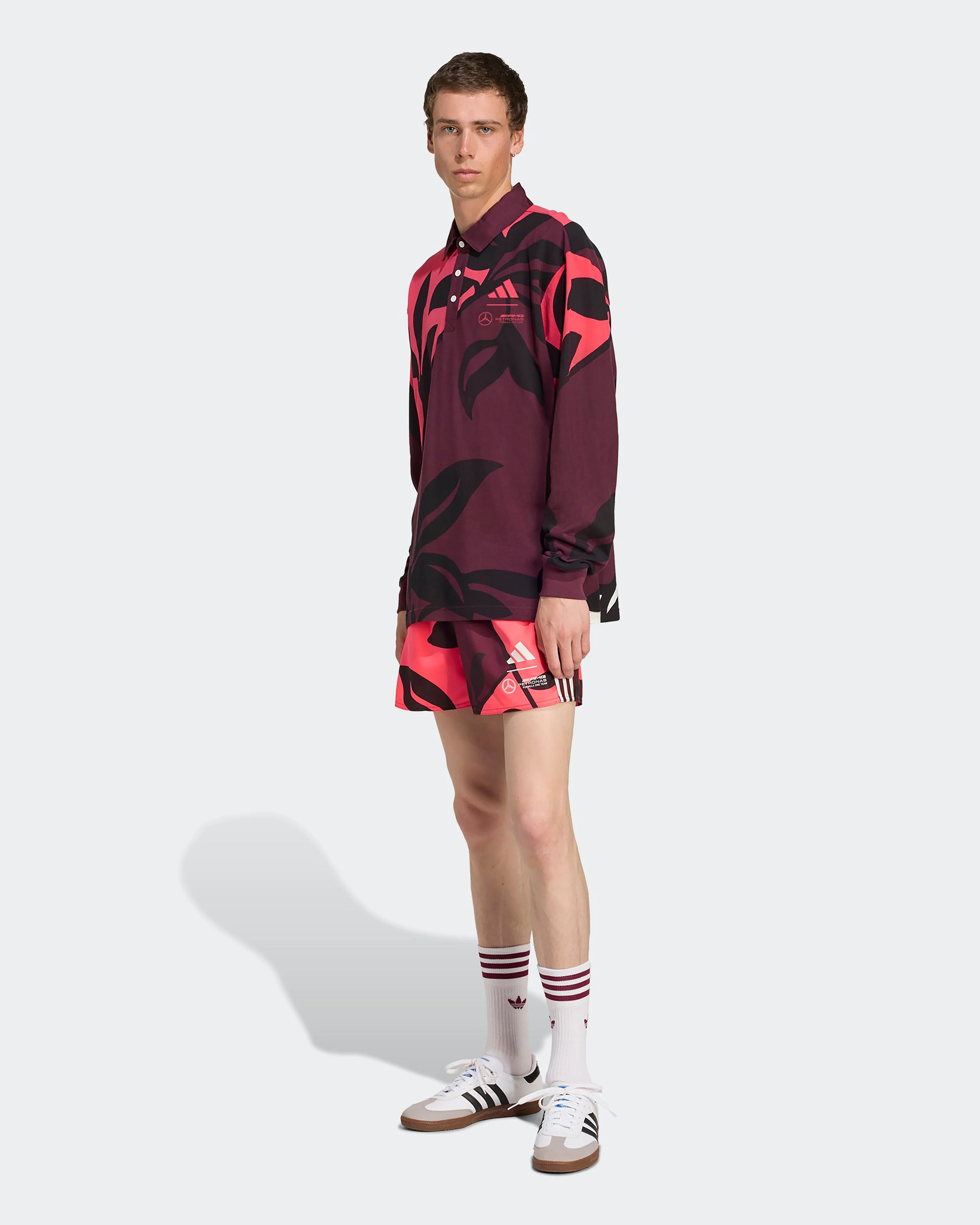 Mens Miami Long Sleeve Polo Floral - Image 4