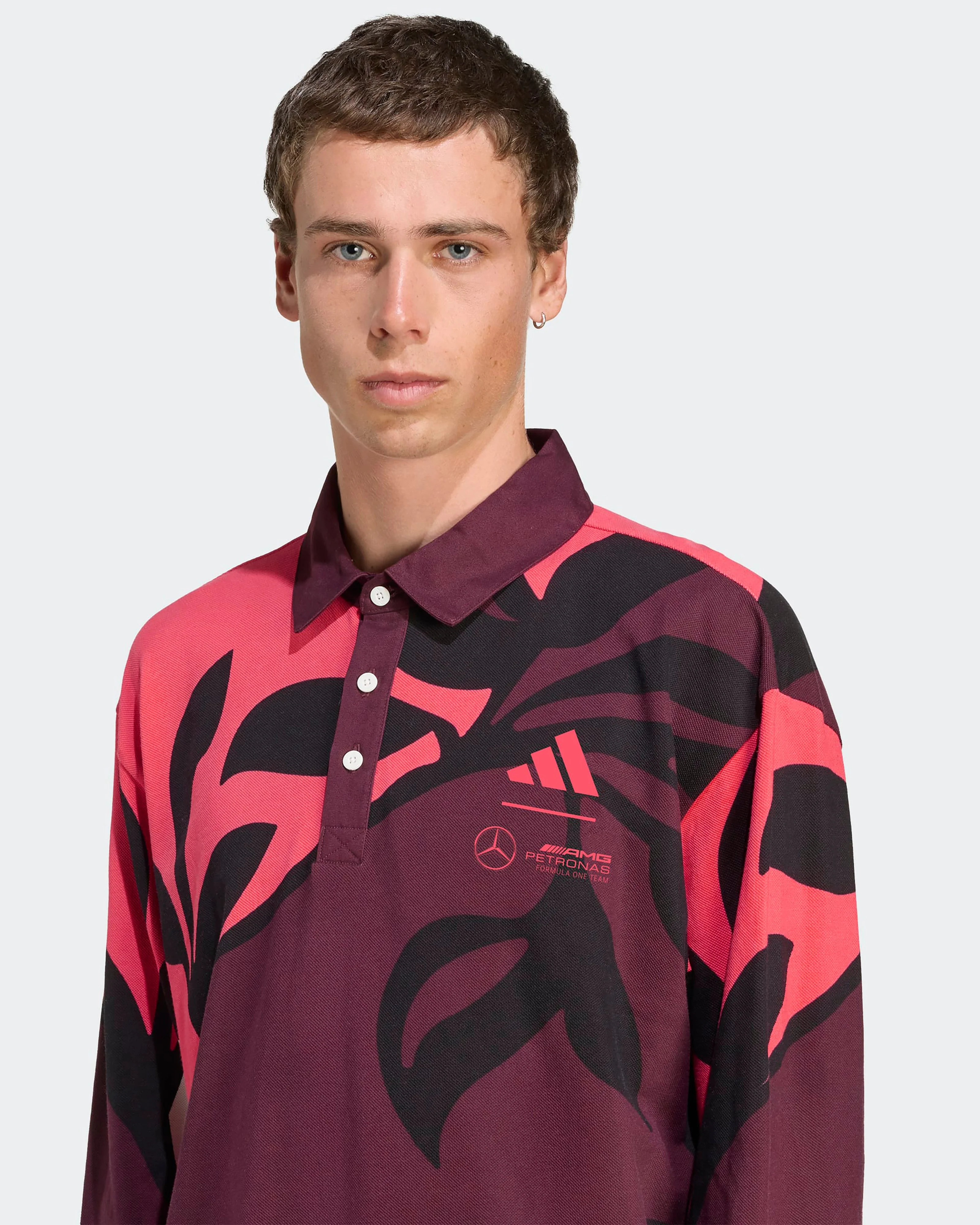 Mens Miami Long Sleeve Polo Floral - Image 5