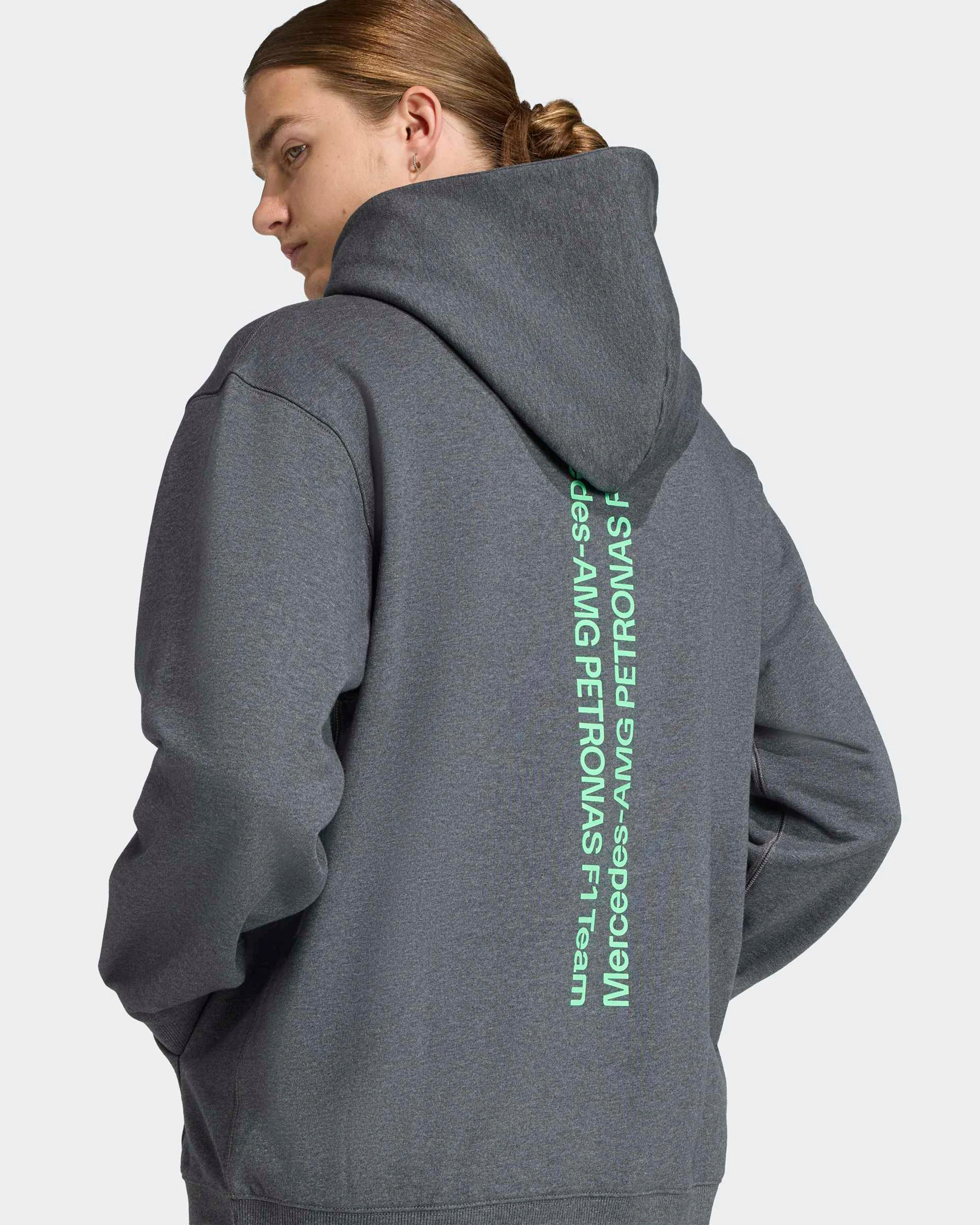 Mens Premium Sweat Hoody Grey - Image 4