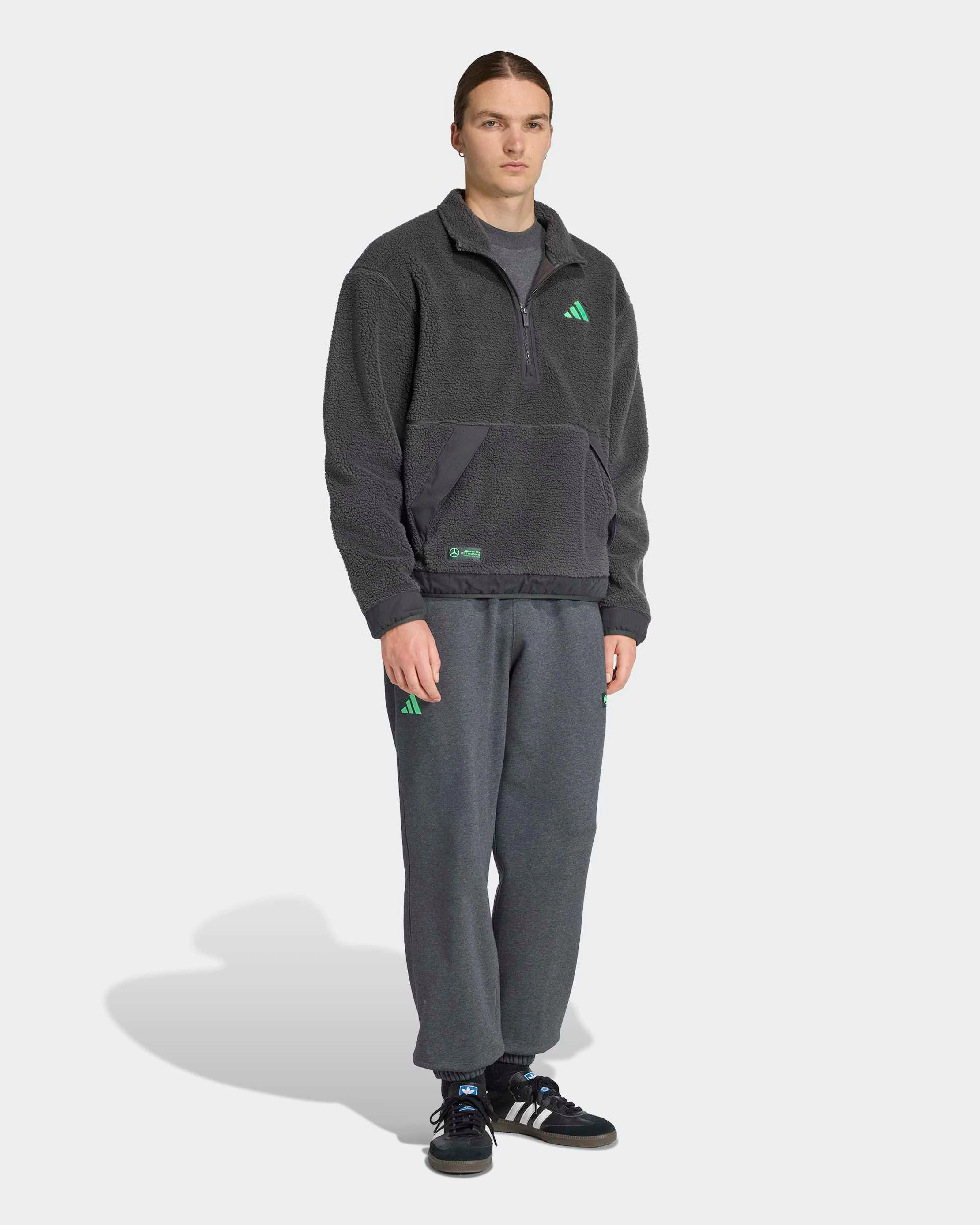 Mens Premium Sweat Quarter Zip Fleece Grey - Image 3
