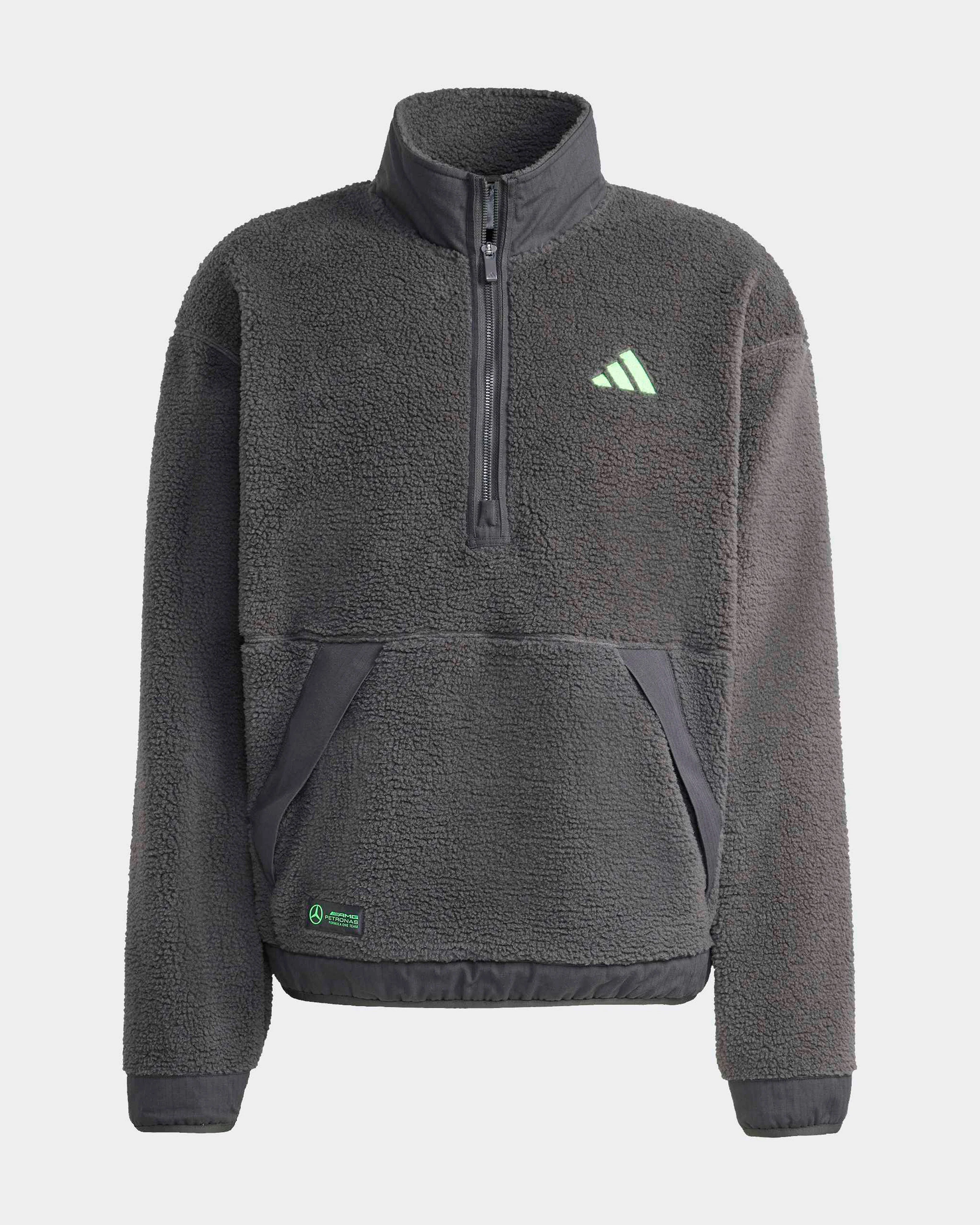 Mens Premium Sweat Quarter Zip Fleece Grey - Image 6