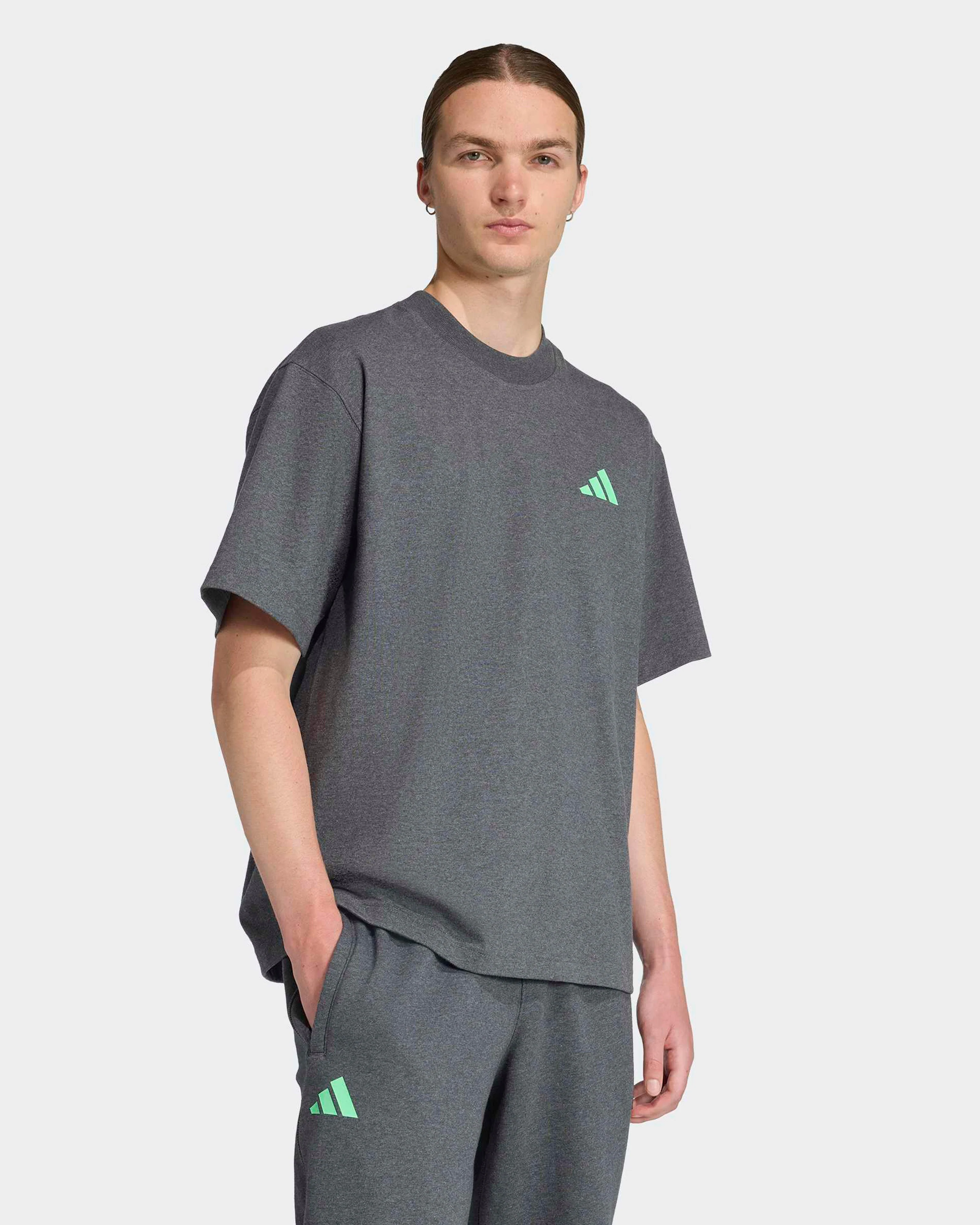 Mens Premium Sweat T-shirt Grey - Image 6