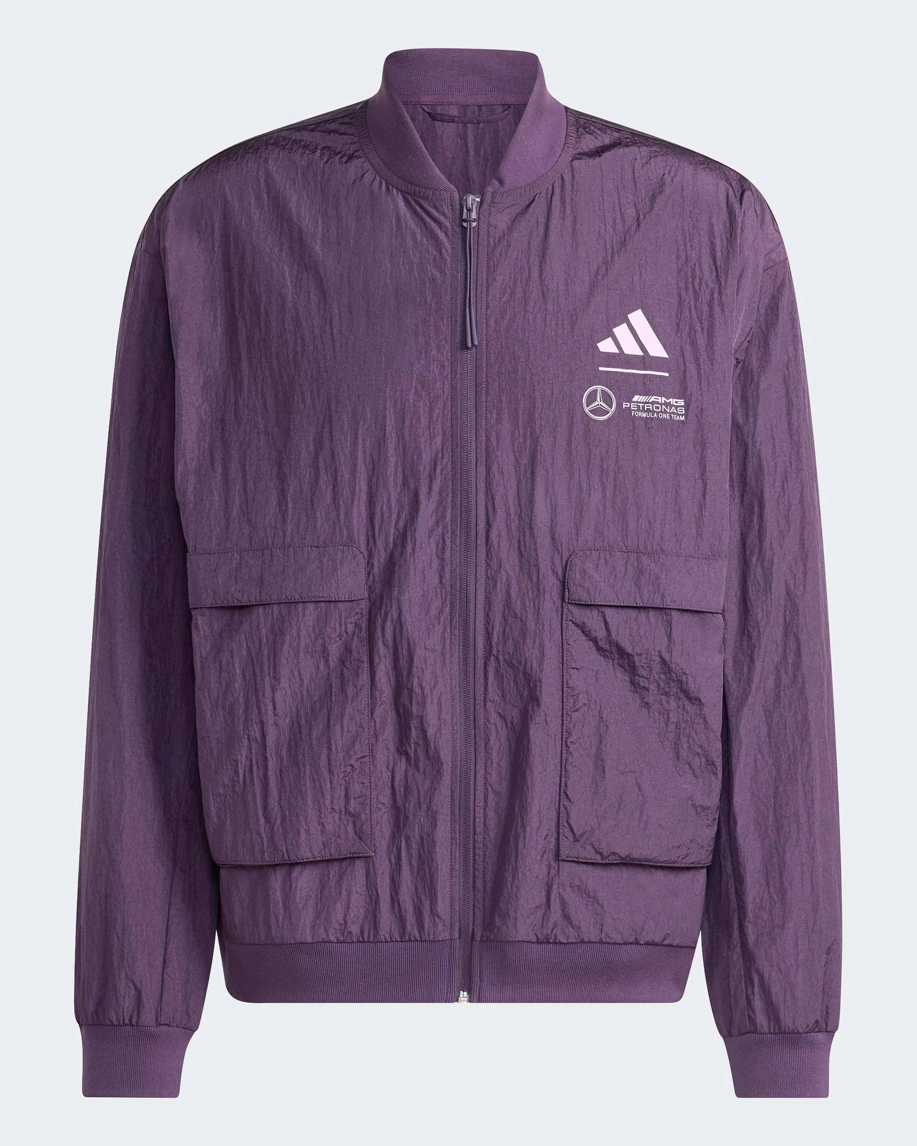Mens Premium Woven Bomber Jacket Purple - Image 6