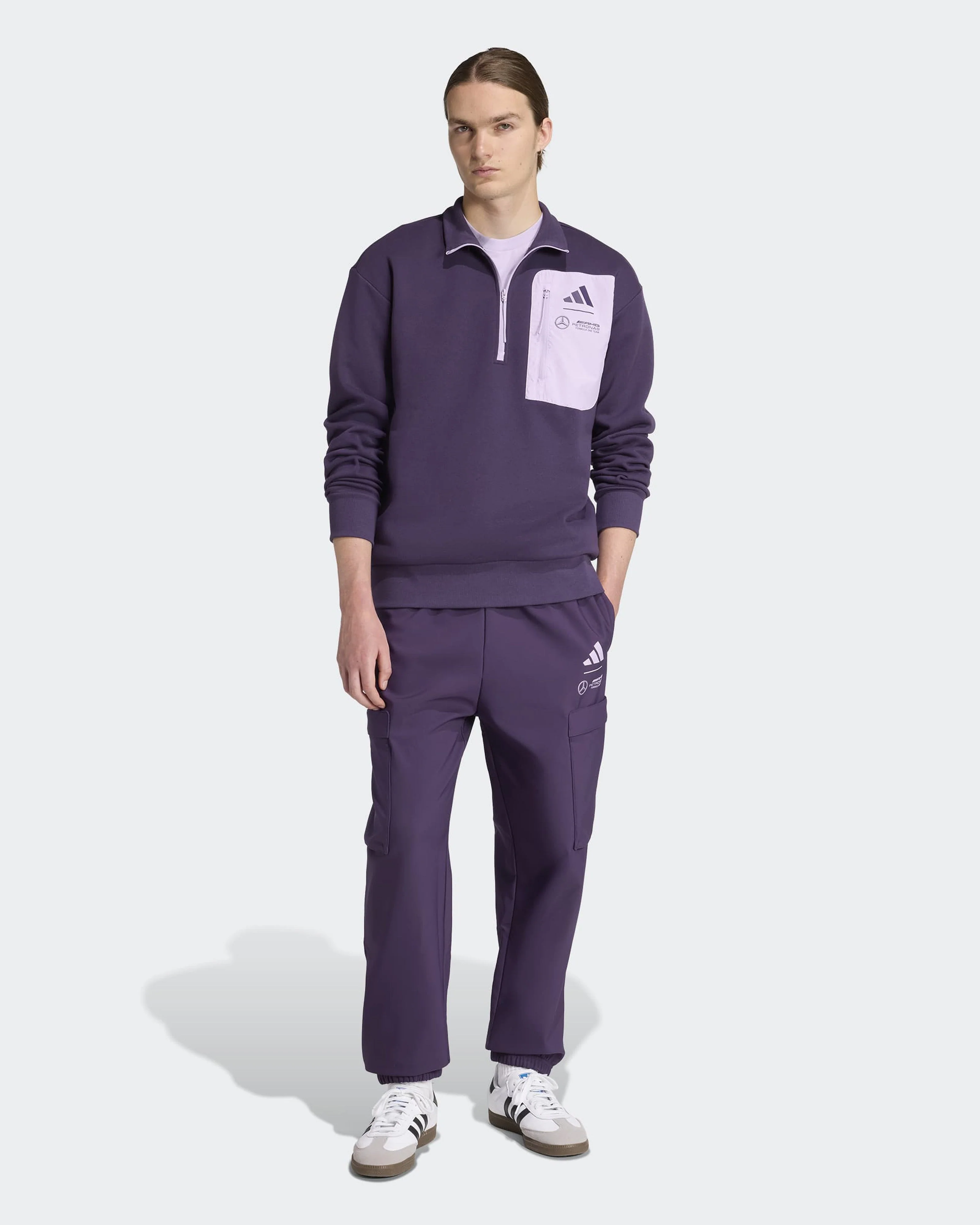 Mens Premium Woven Fleece Top Dark Purple - Image 3
