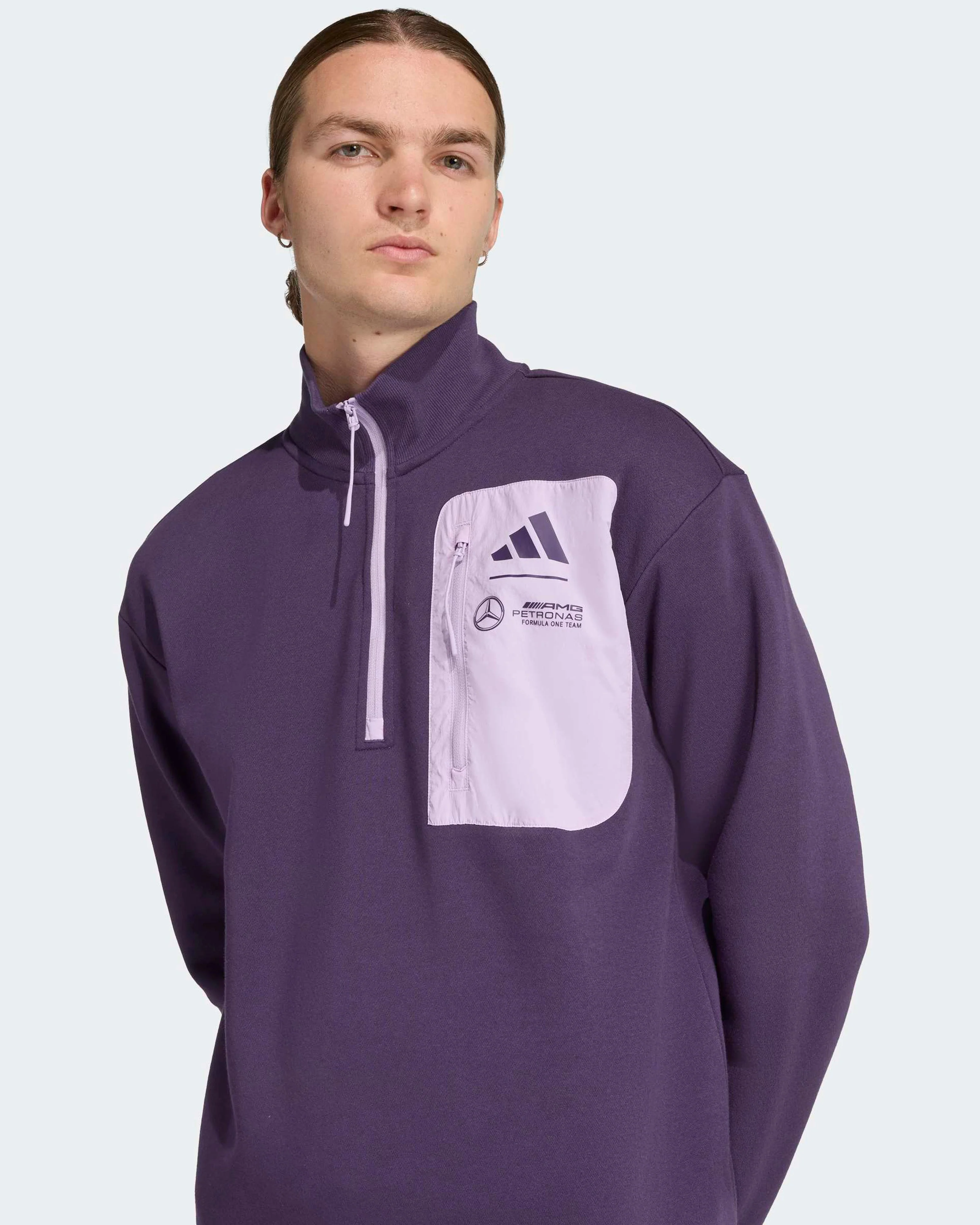 Mens Premium Woven Fleece Top Dark Purple - Image 4