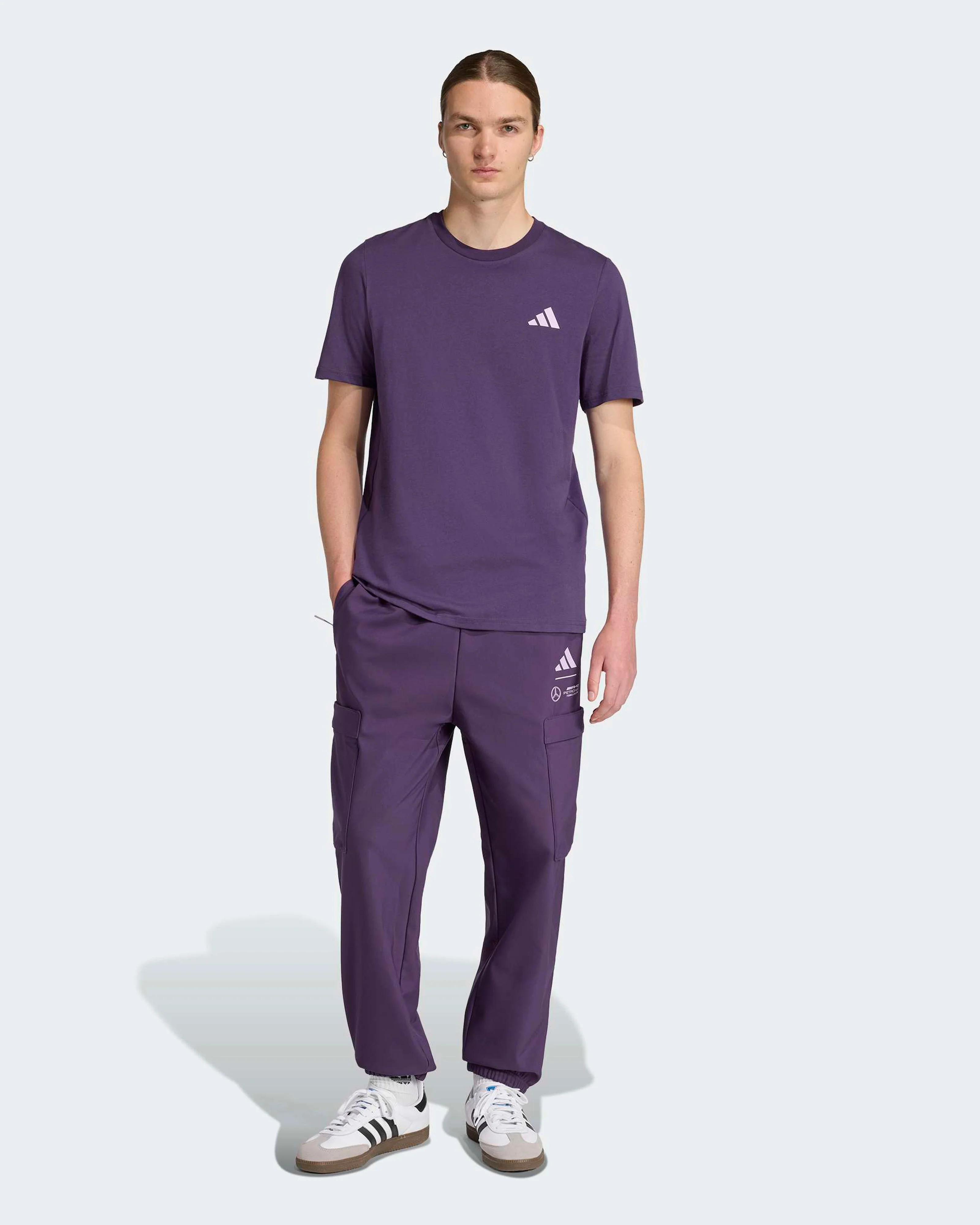 Mens Premium Woven Graphic T-shirt Dark Purple - Image 3