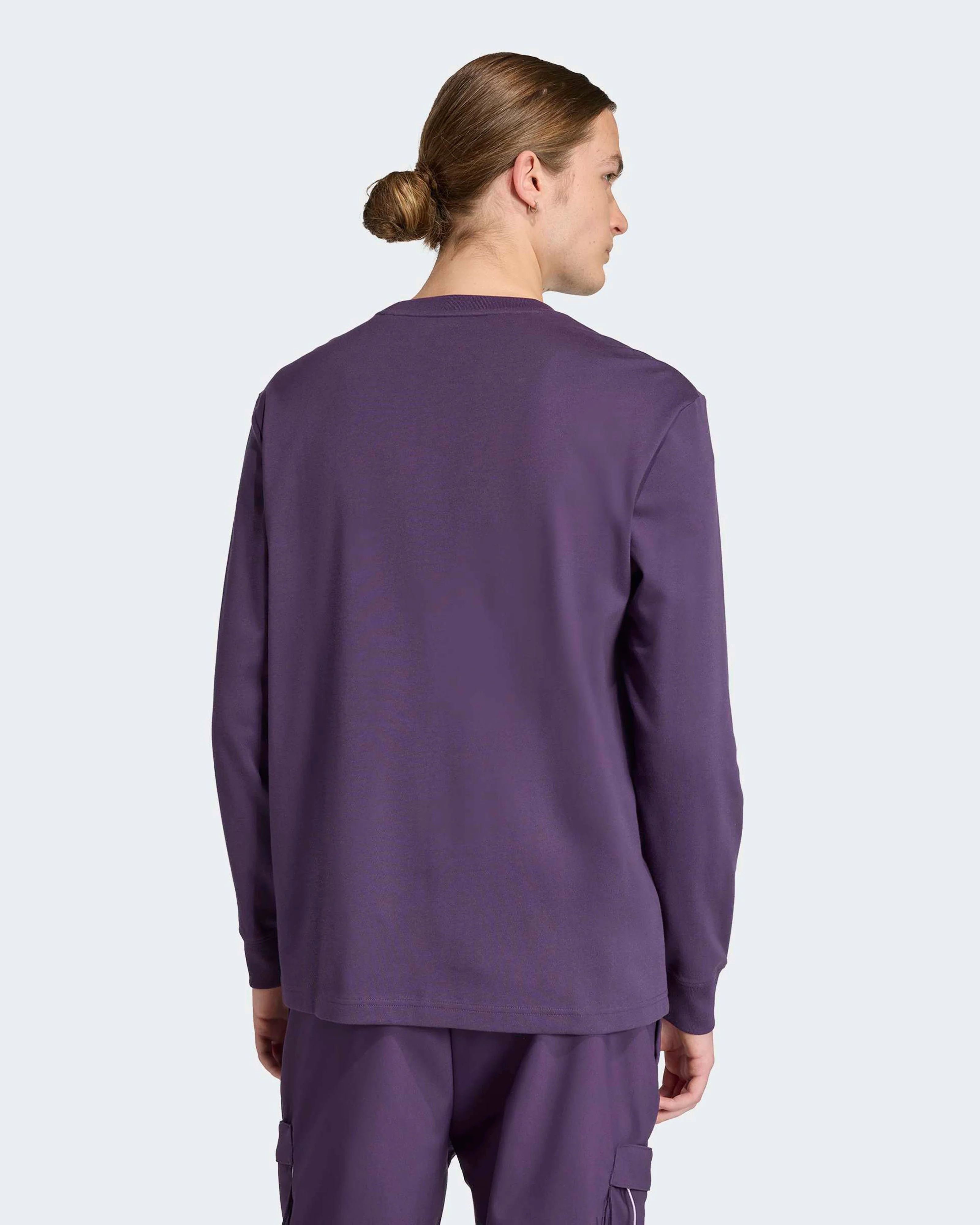 Mens Premium Woven Long Sleeve T-shirt Dark Purple - Image 2