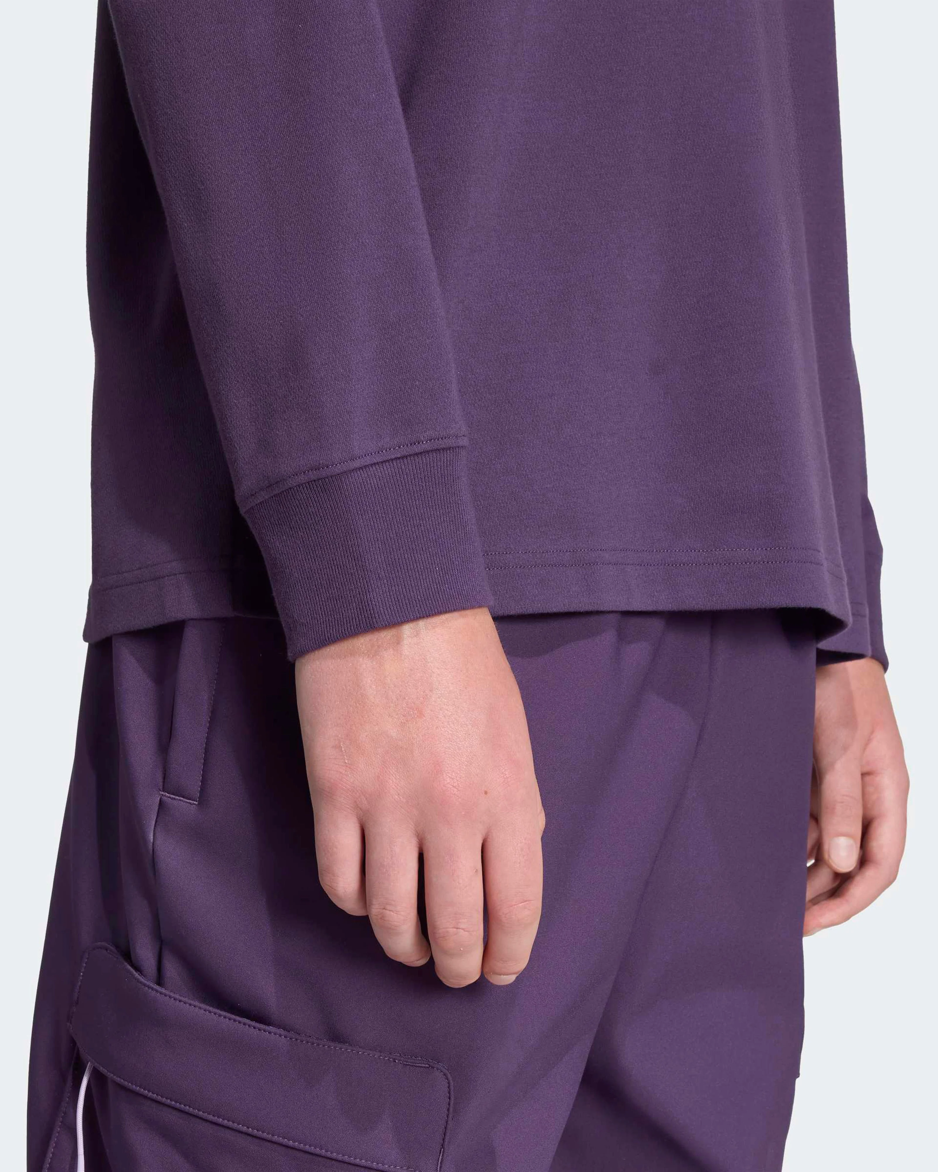 Mens Premium Woven Long Sleeve T-shirt Dark Purple - Image 5