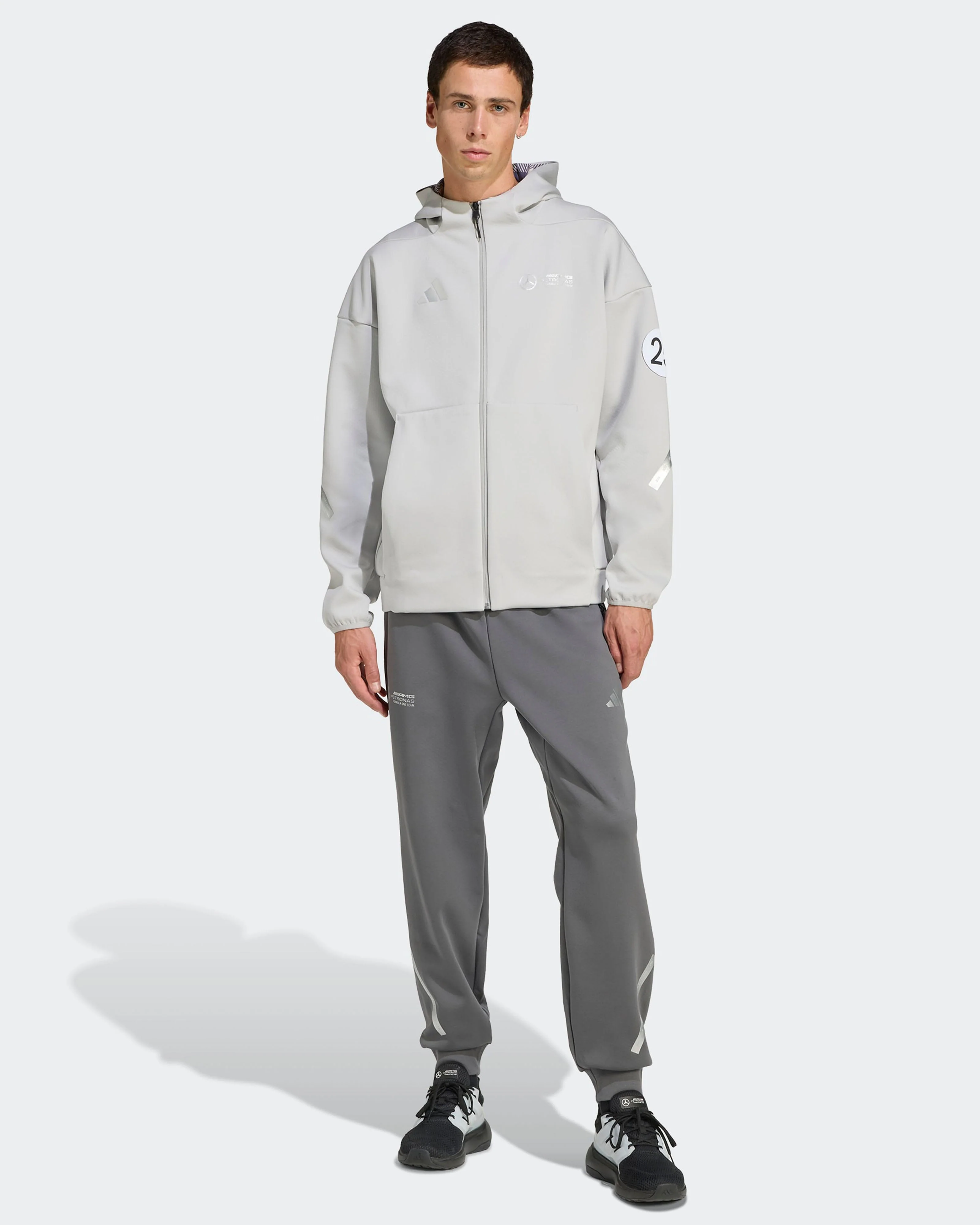 Mens Silver Arrows Full-Zip Hoody Grey - Image 4