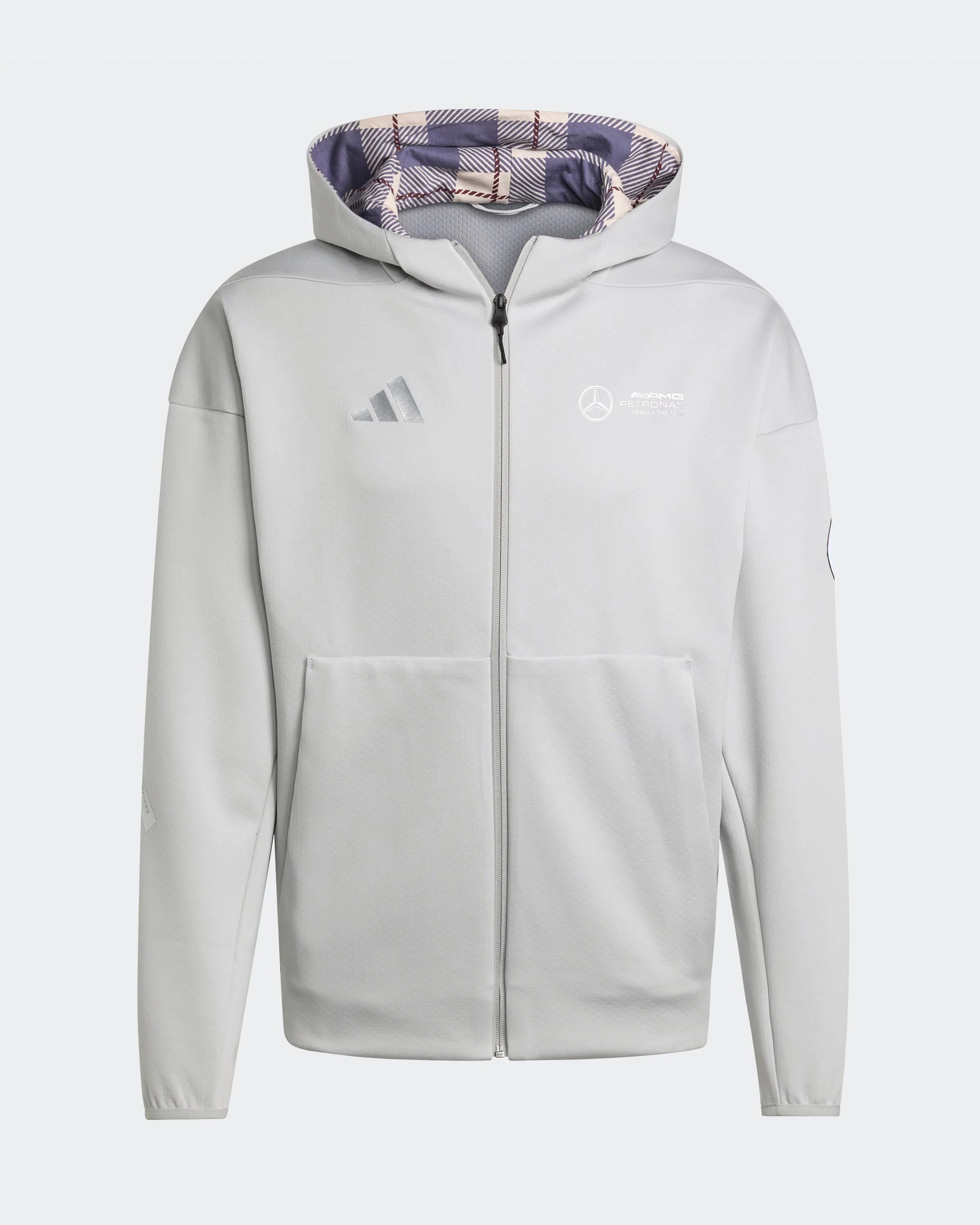 Mens Silver Arrows Full-Zip Hoody Grey - Image 7