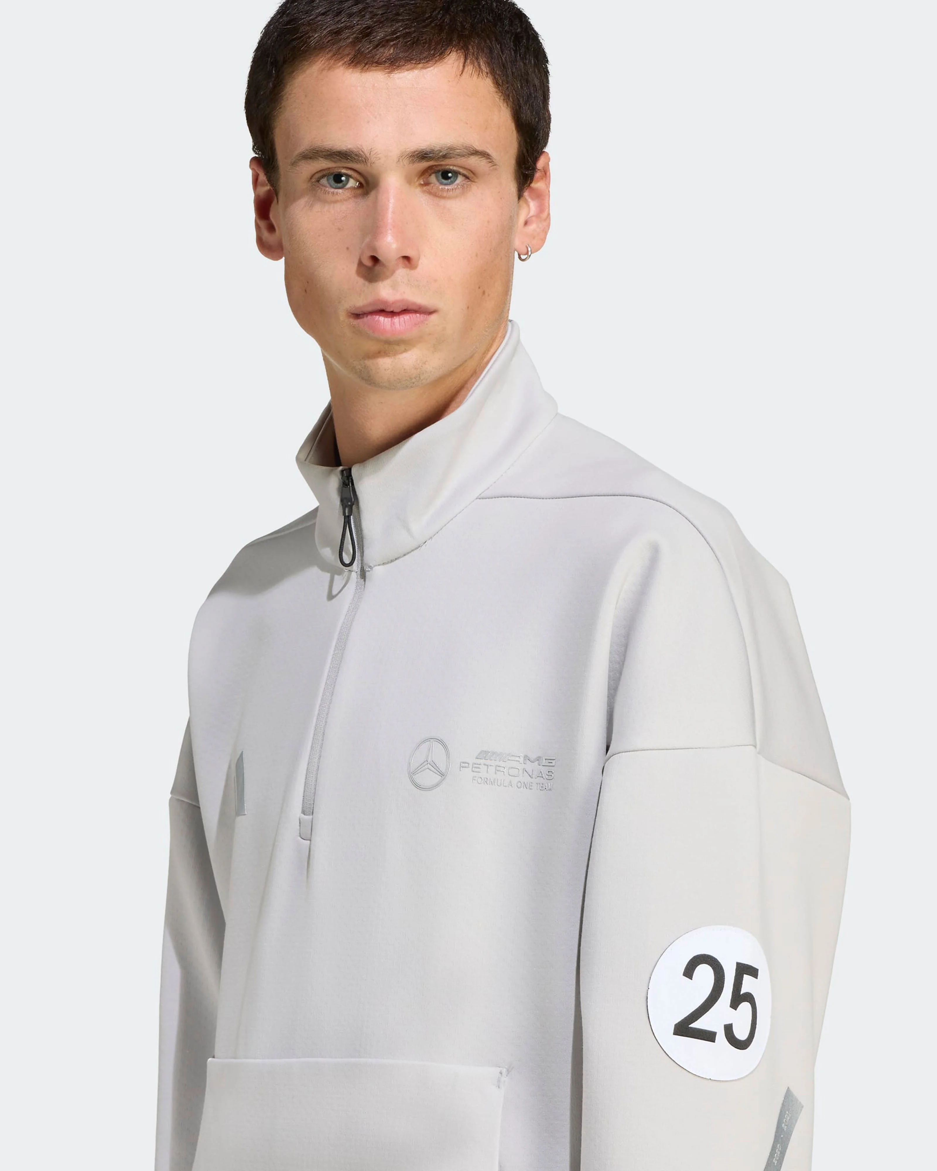 Mens Silver Arrows Quarter Zip Grey - Image 6