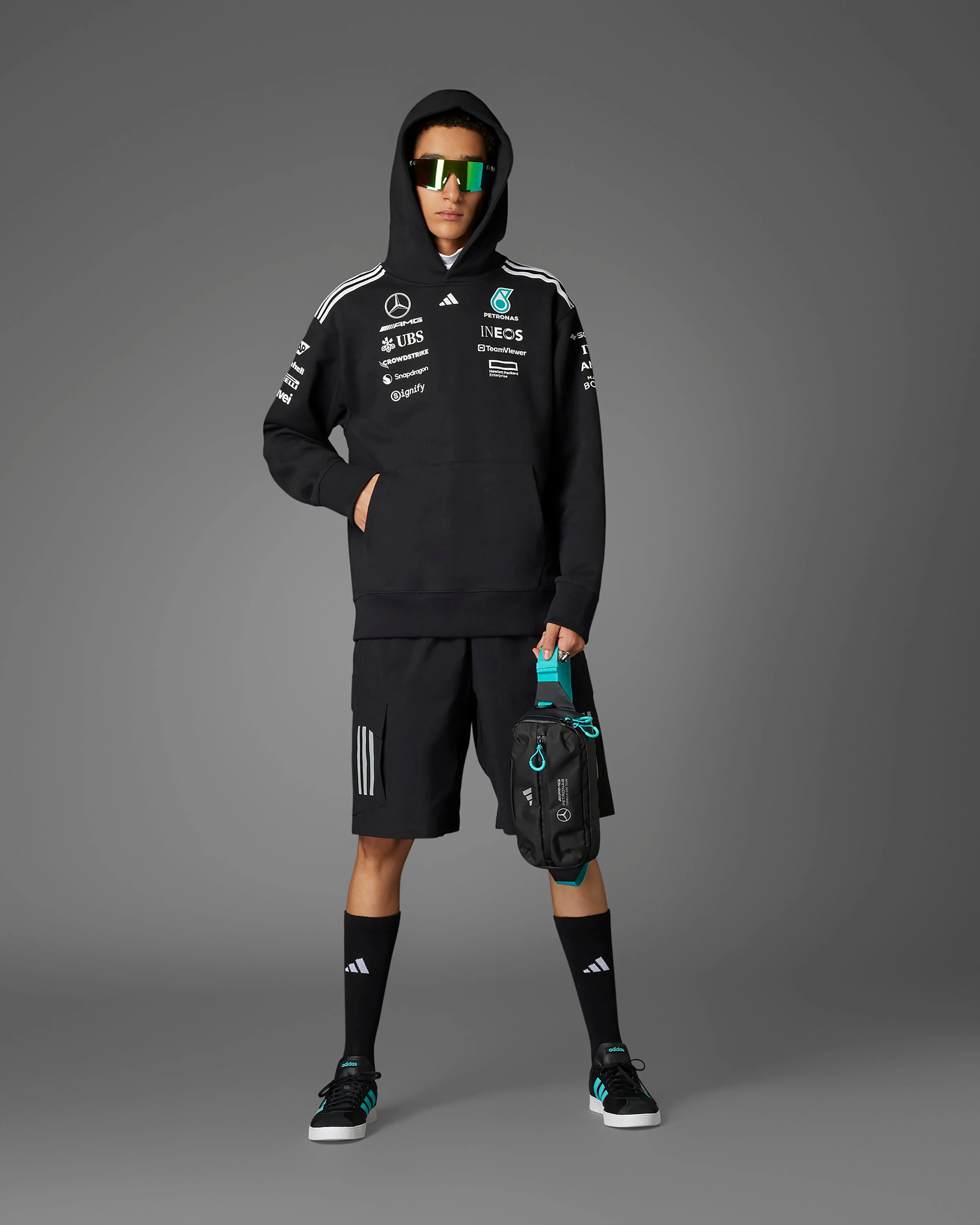 Vl Court Base Trainers Black/Teal - Image 3