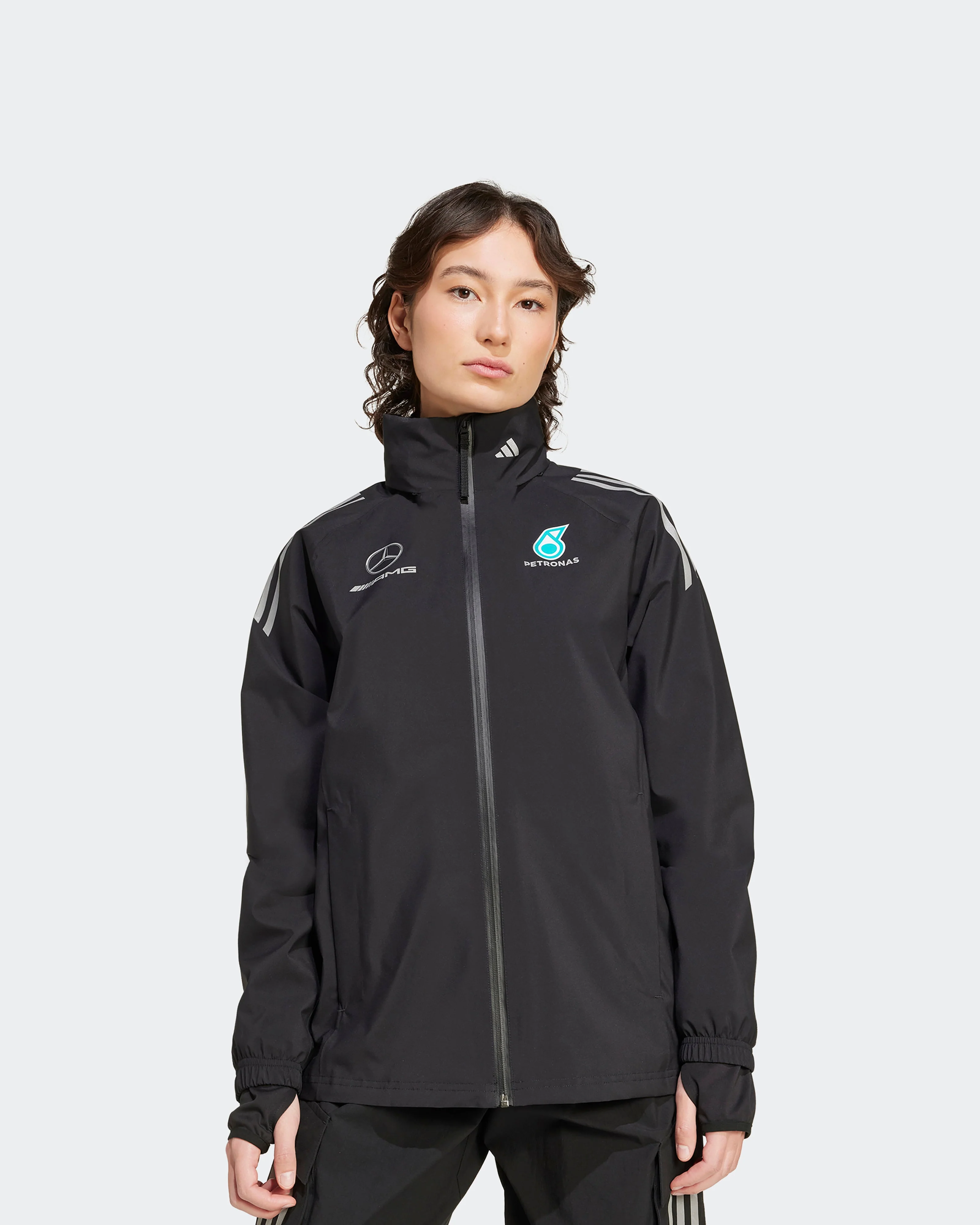 Womens 2025 Mechanics Rain Jacket Black - Image 3