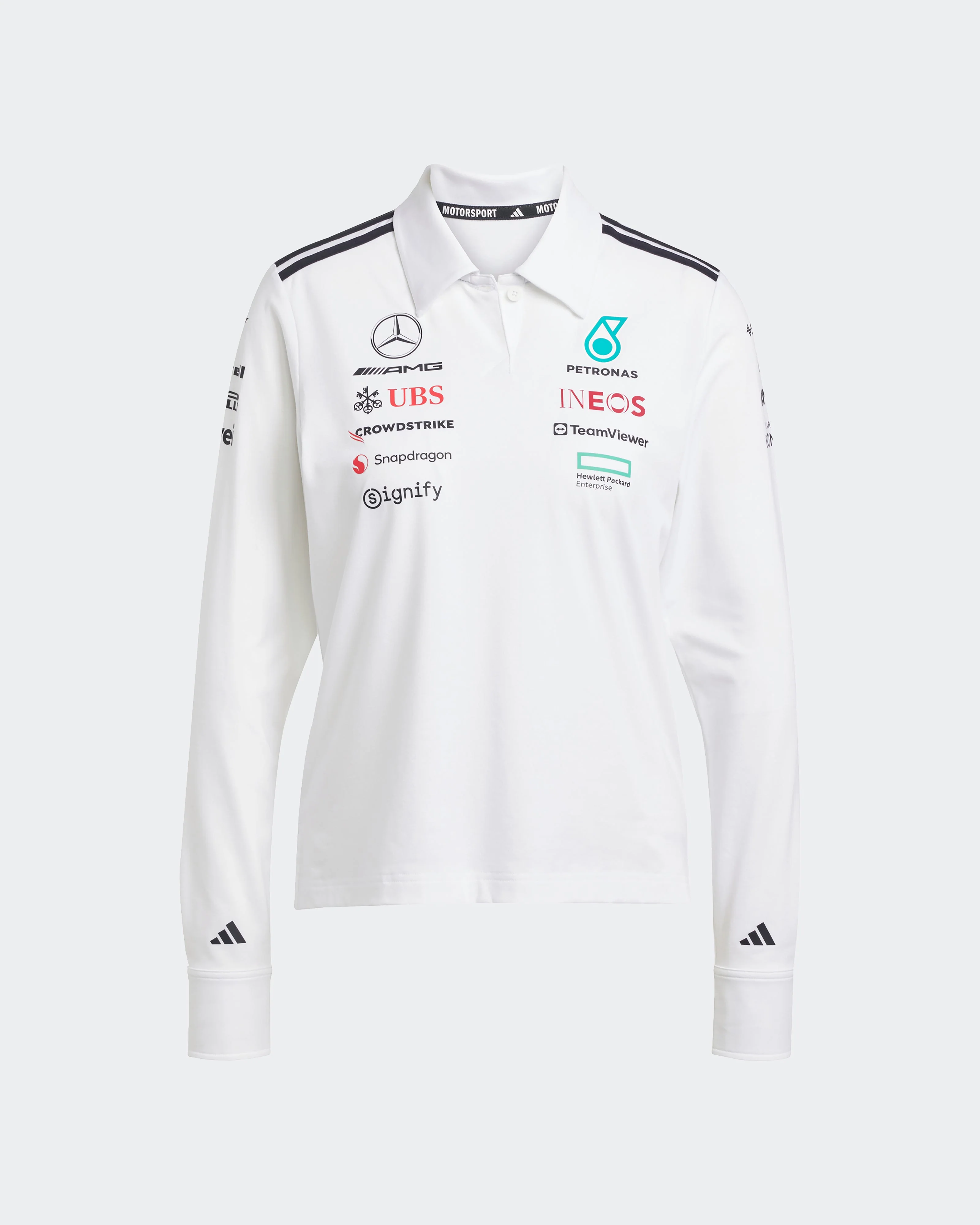 Womens 2025 Team Long Sleeve Polo White - Image 5