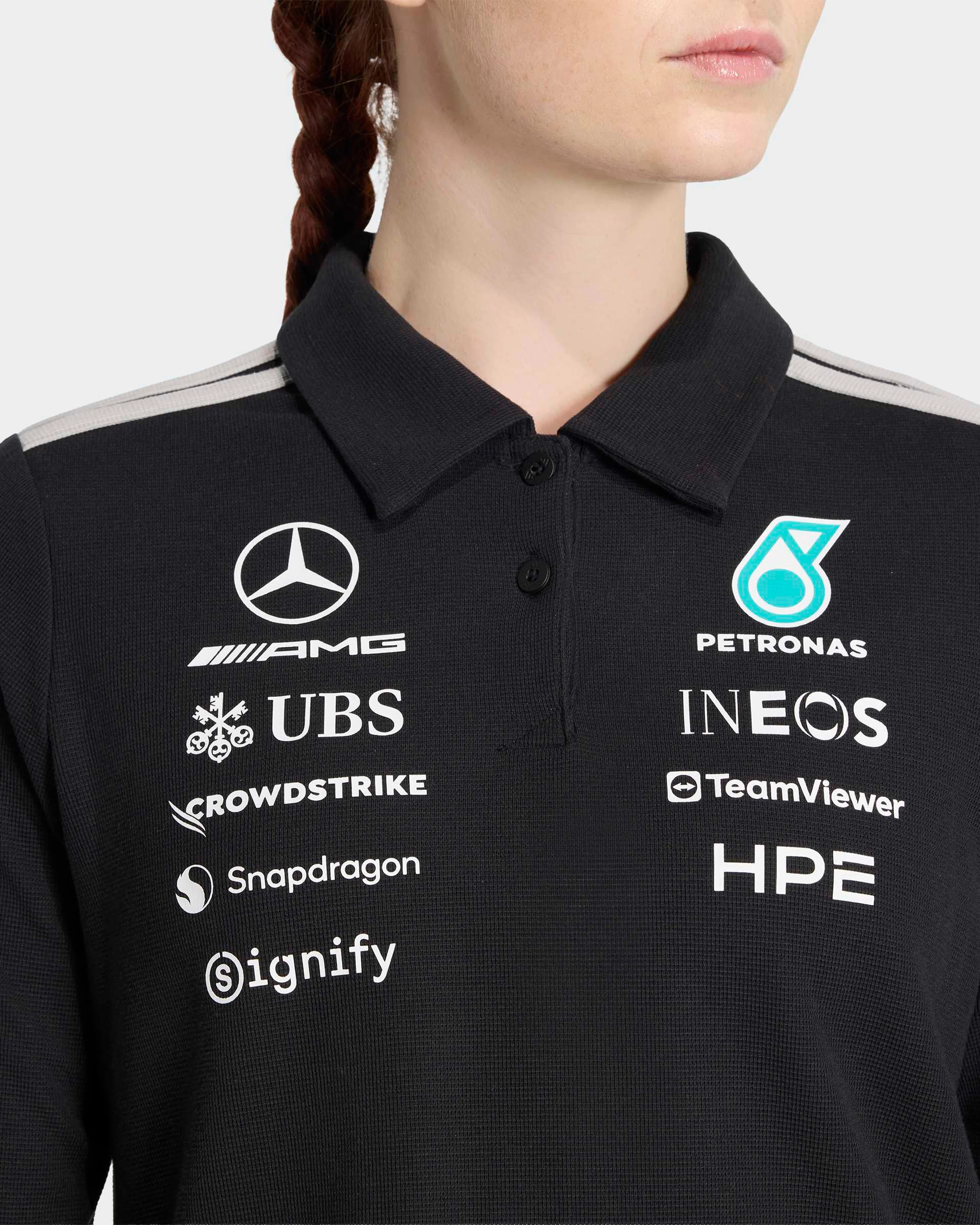 Womens 2026 Team Long-Sleeve Polo Black - Image 4