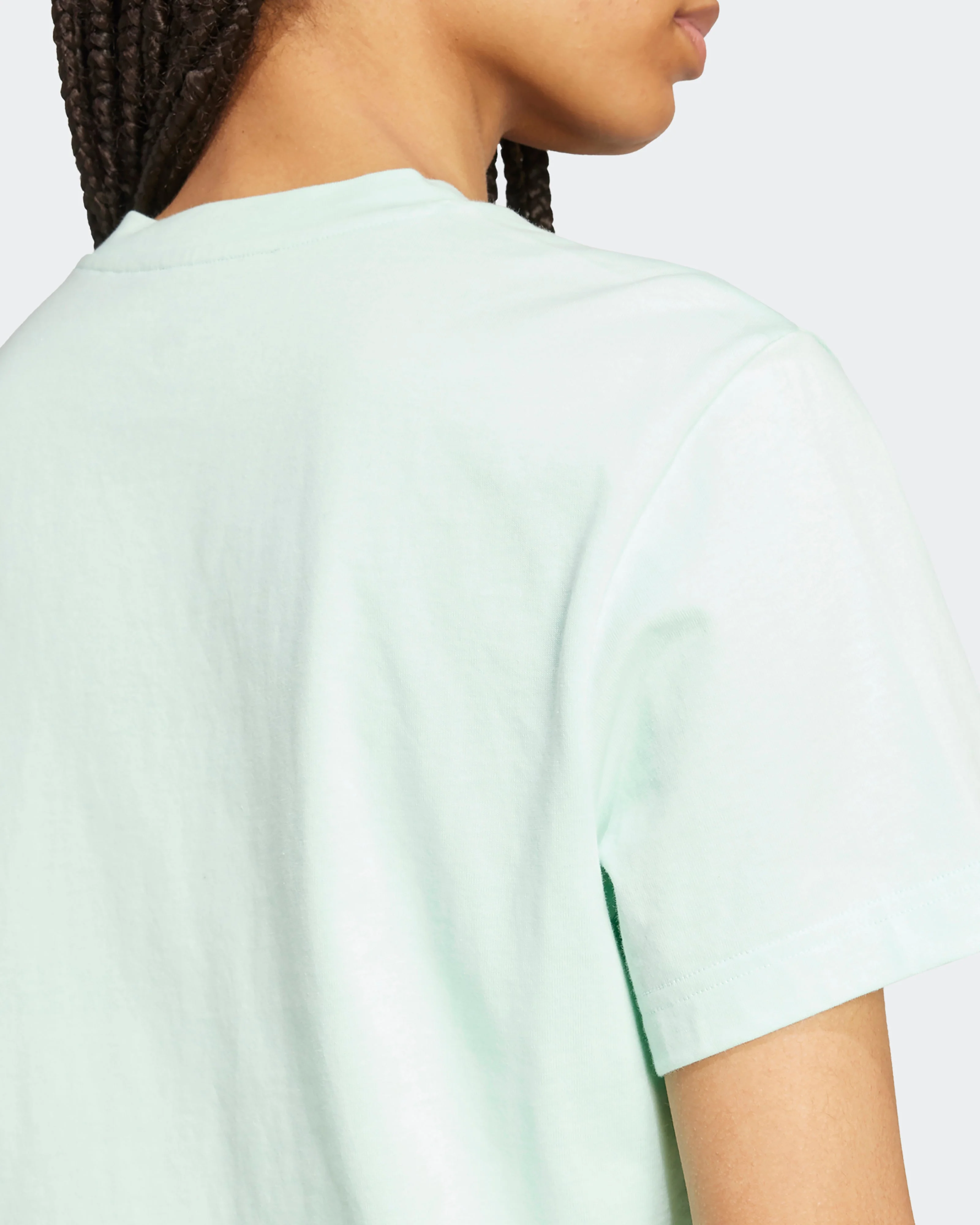 Womens Premium Woven Crop T-Shirt Green - Image 5