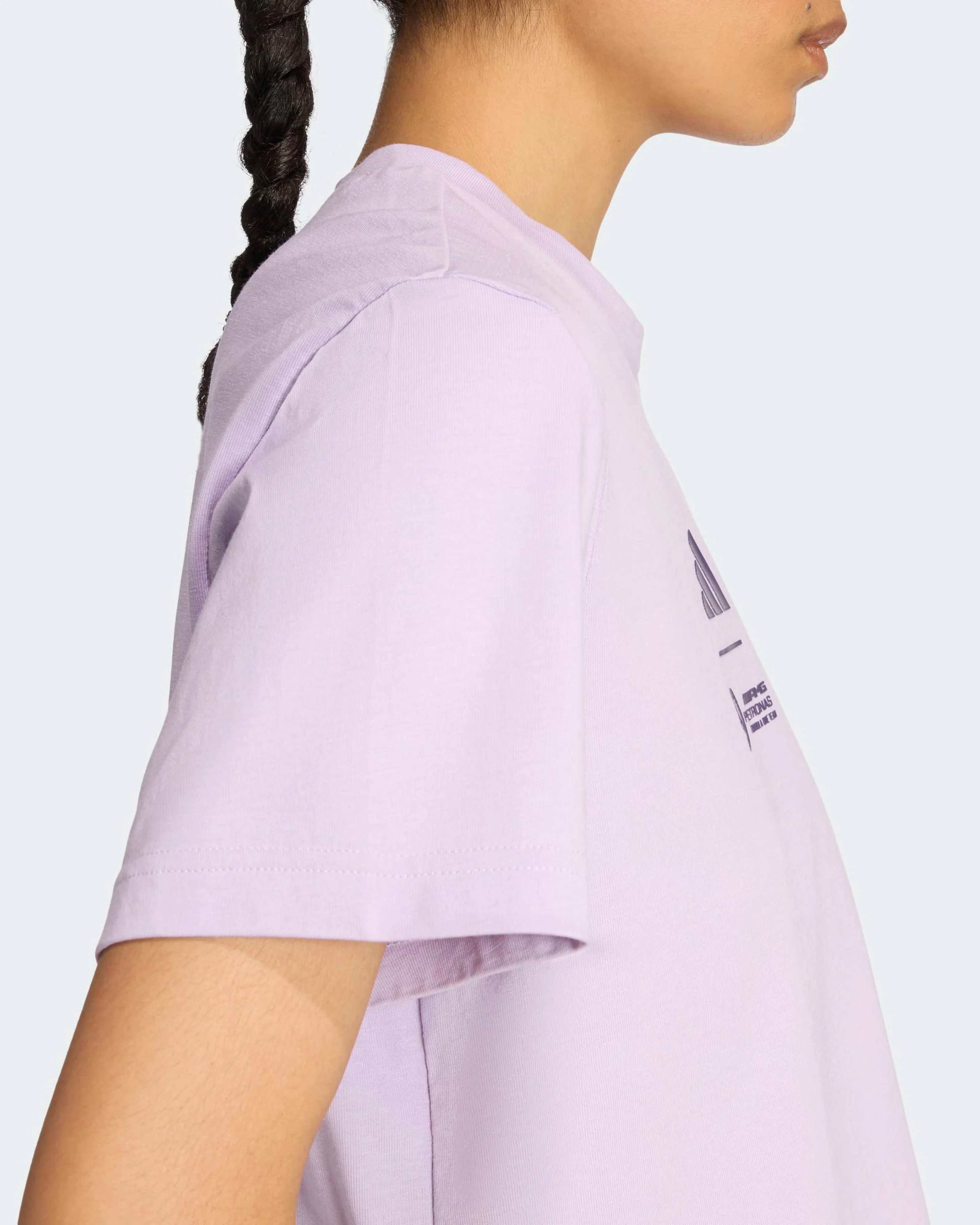 Womens Premium Woven Crop T-shirt Purple - Image 5