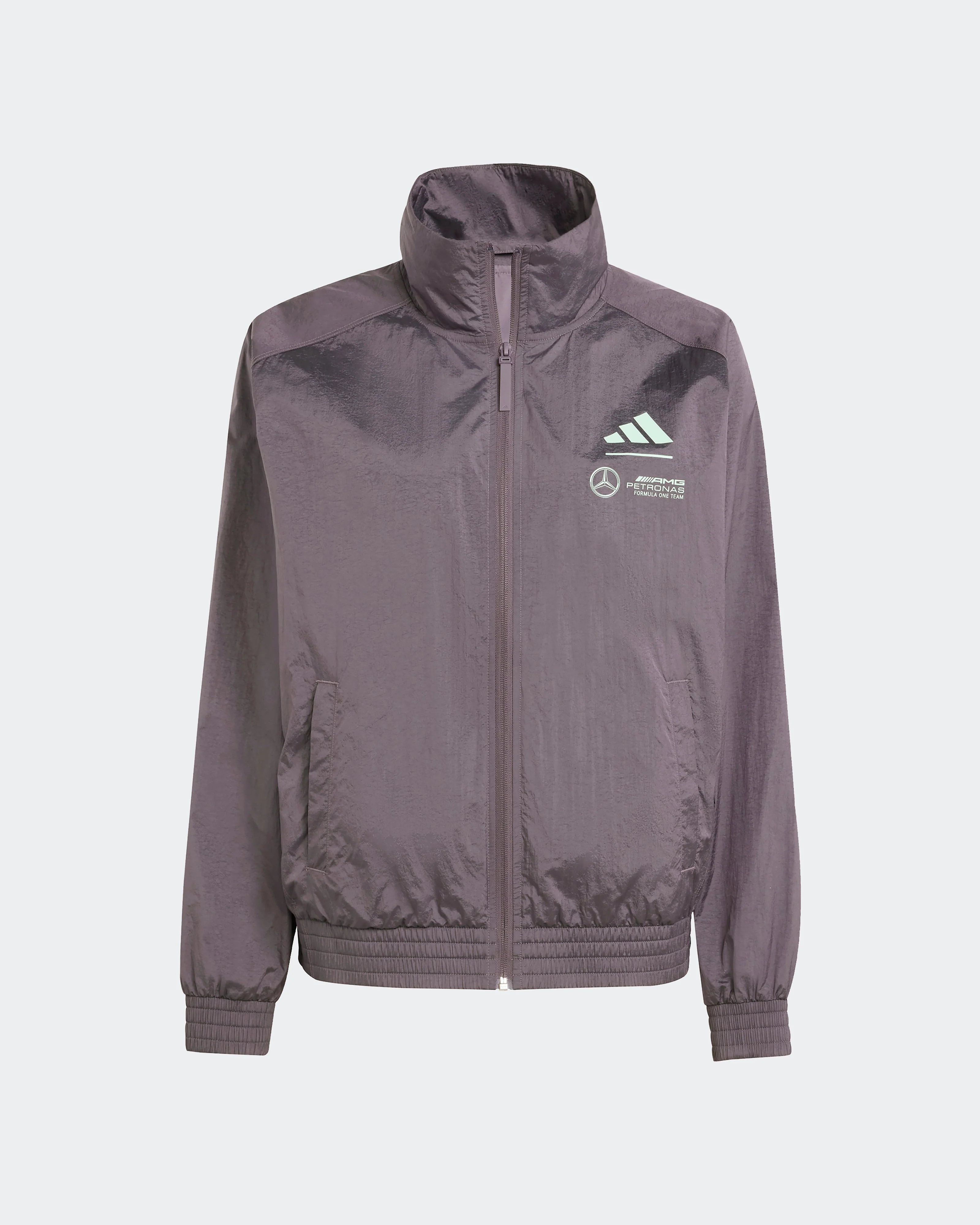 Womens Premium Woven Track Top Grey - Image 6